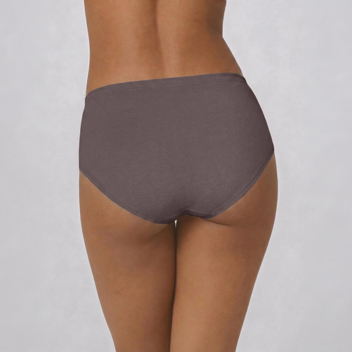 PO3 Mid Rise Cotton Full Brief Panty with Inner Elastic- NYP100 B Maroon,T Plum,Jet Black