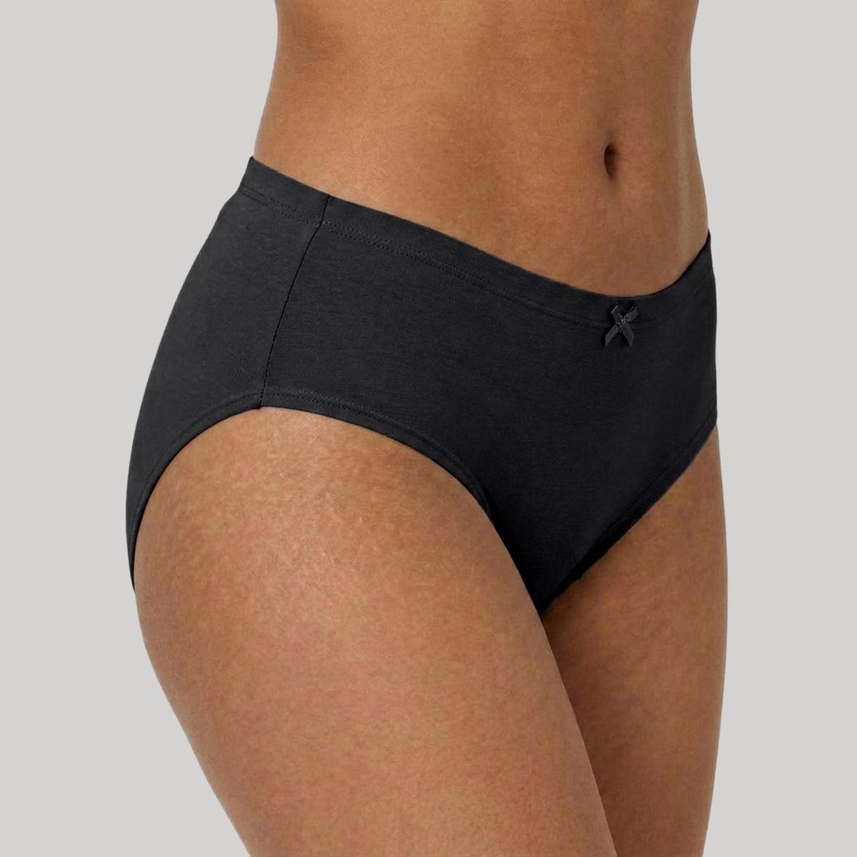 PO3 Mid Rise Cotton Full Brief Panty with Inner Elastic- NYP100 B Maroon,T Plum,Jet Black