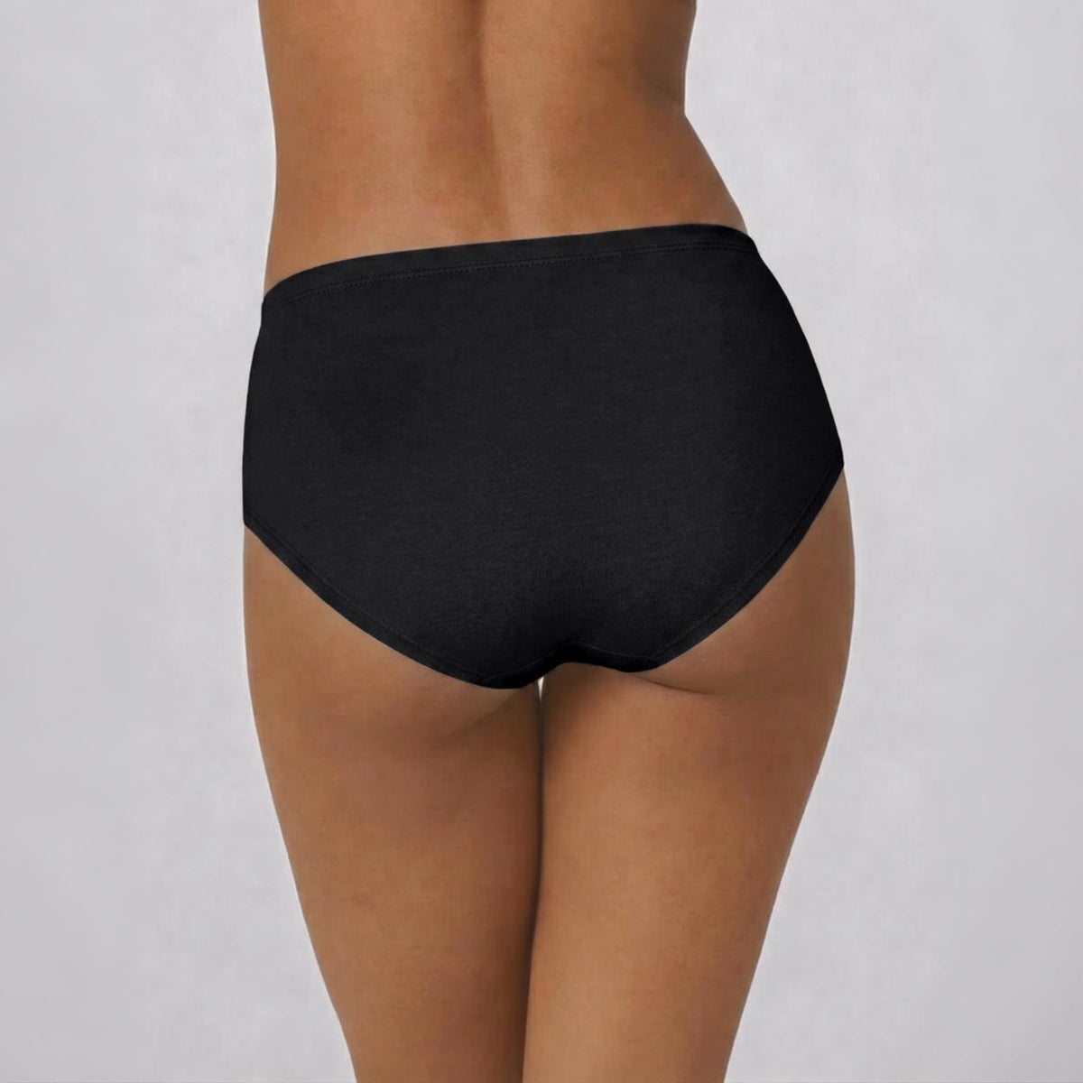 PO3 Mid Rise Cotton Full Brief Panty with Inner Elastic- NYP100 B Maroon,T Plum,Jet Black