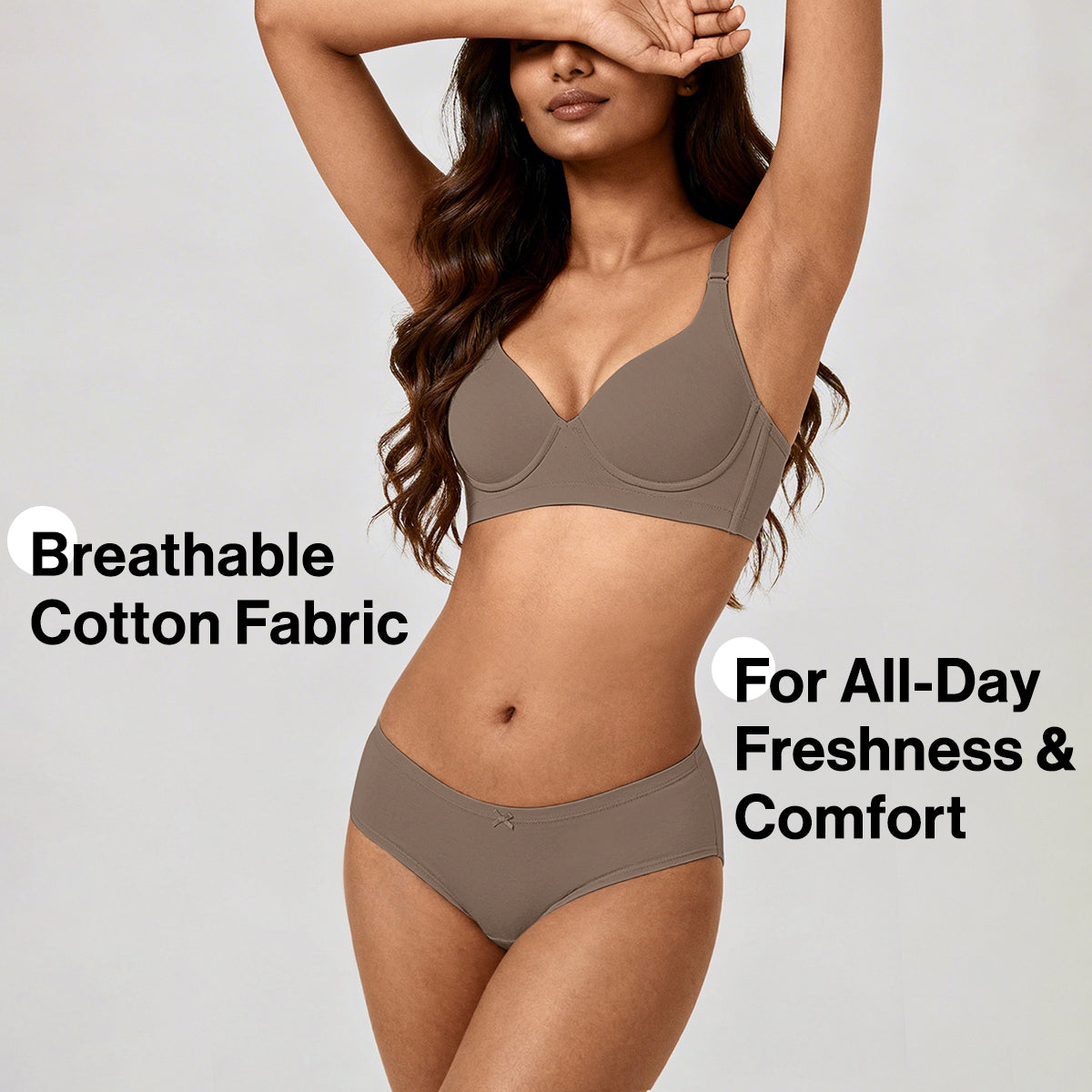 Nykd by Nykaa PO3 Mid Rise Cotton Hipster Panty with Inner Elastic-C.Blue,L Brown,Berry C NYP100