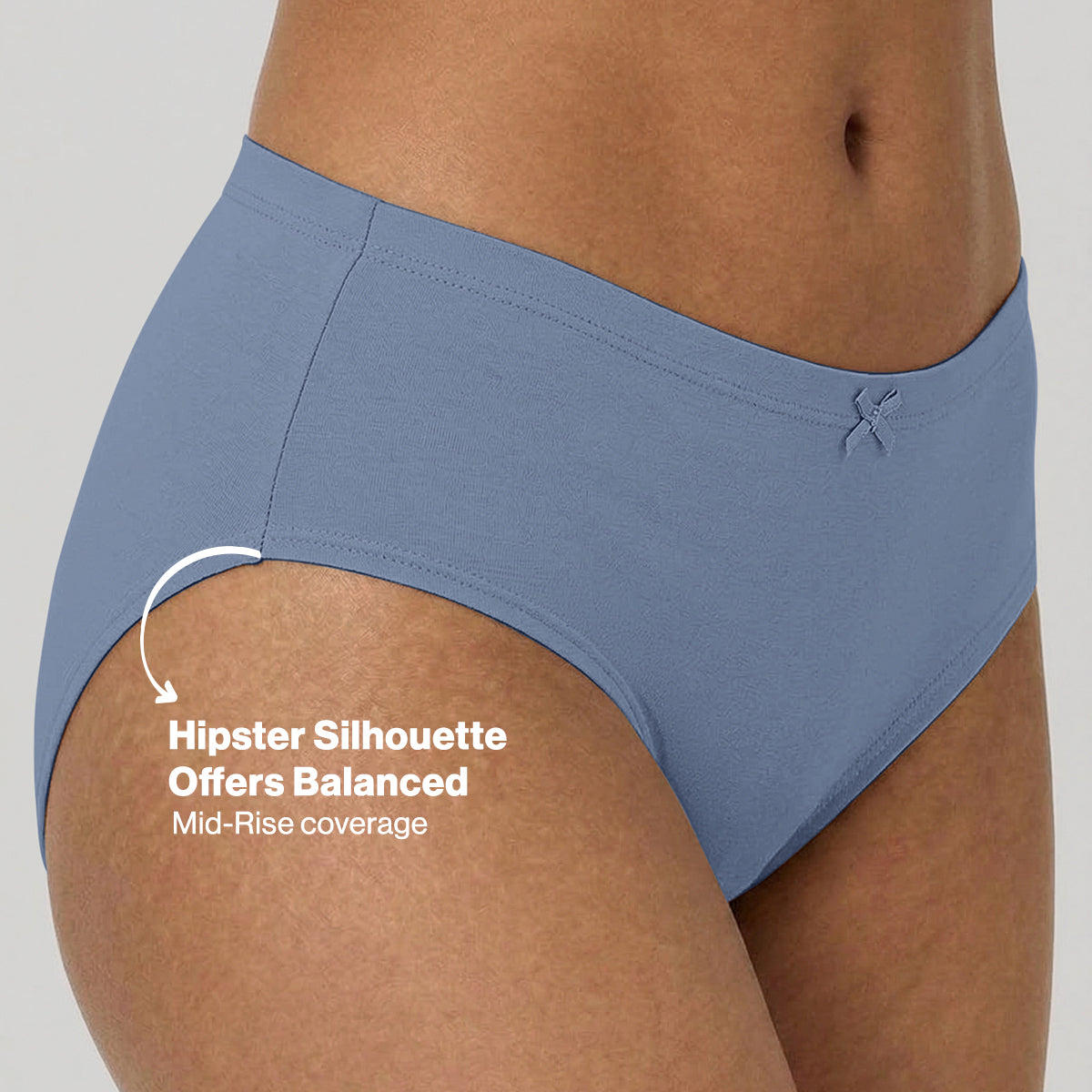 Nykd by Nykaa PO3 Mid Rise Cotton Hipster Panty with Inner Elastic-C.Blue,L Brown,Berry C NYP100