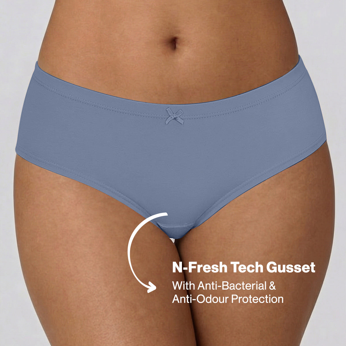 Nykd by Nykaa PO3 Mid Rise Cotton Hipster Panty with Inner Elastic-C.Blue,L Brown,Berry C NYP100