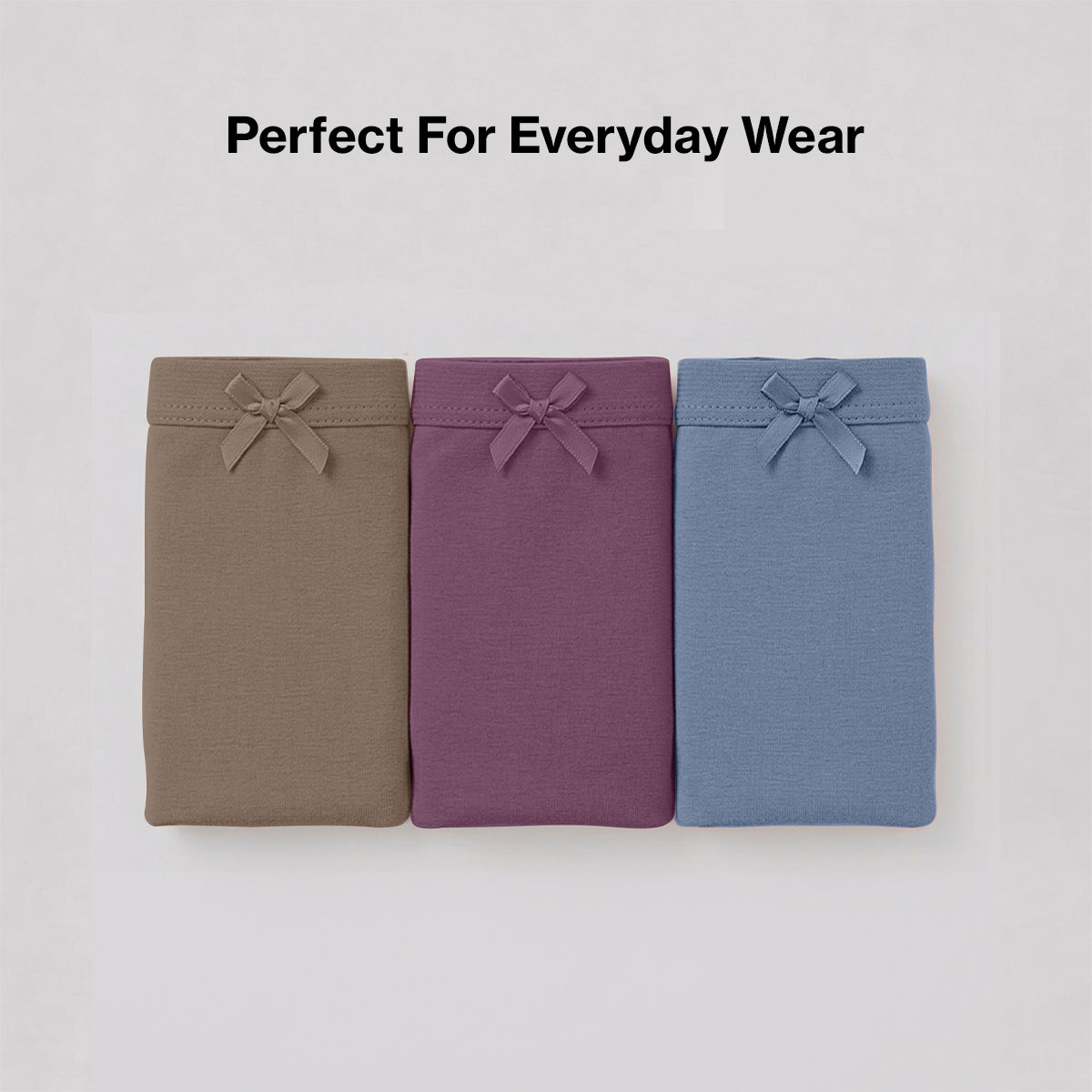 Nykd by Nykaa PO3 Mid Rise Cotton Hipster Panty with Inner Elastic-C.Blue,L Brown,Berry C NYP100