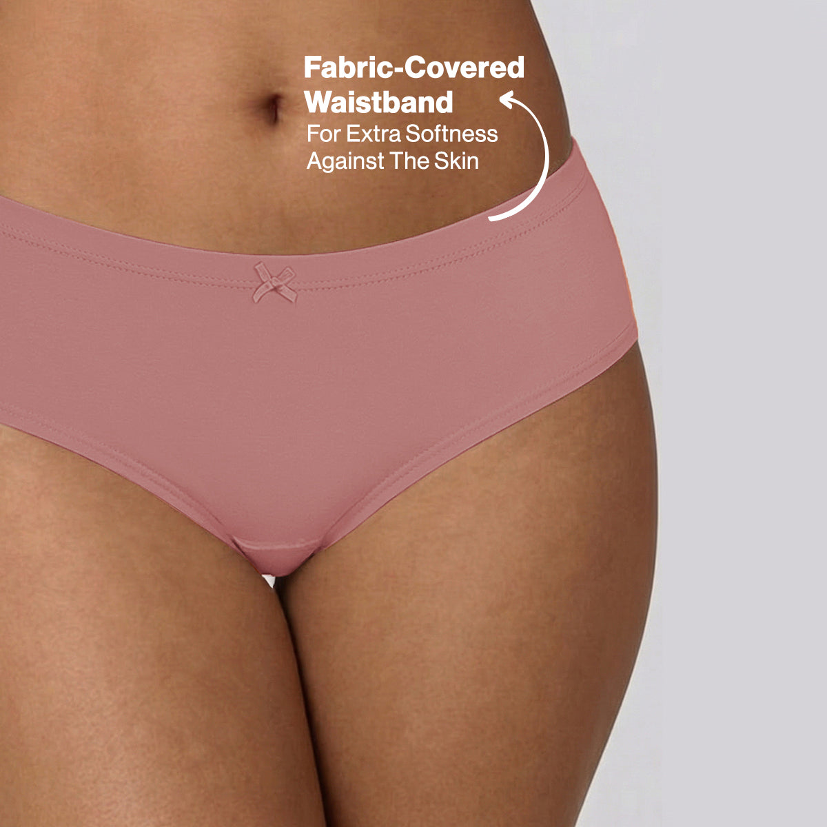 Nykd by Nykaa PO3 Mid Rise Cotton Hipster Panty with Inner Elastic-D.Rose,Rust,B.Pink NYP100
