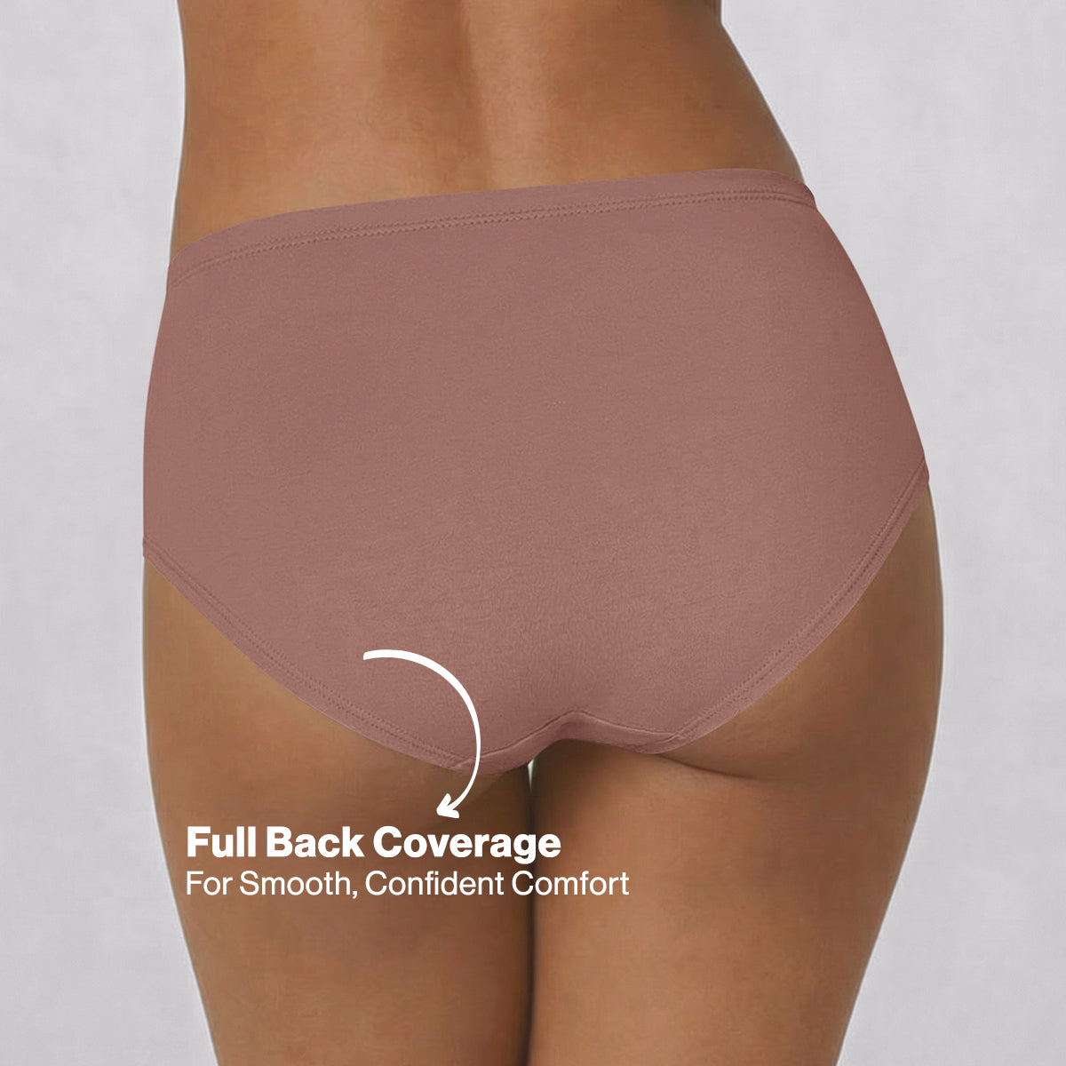 Nykd by Nykaa PO3 Mid Rise Cotton Hipster Panty with Inner Elastic-D.Rose,Rust,B.Pink NYP100