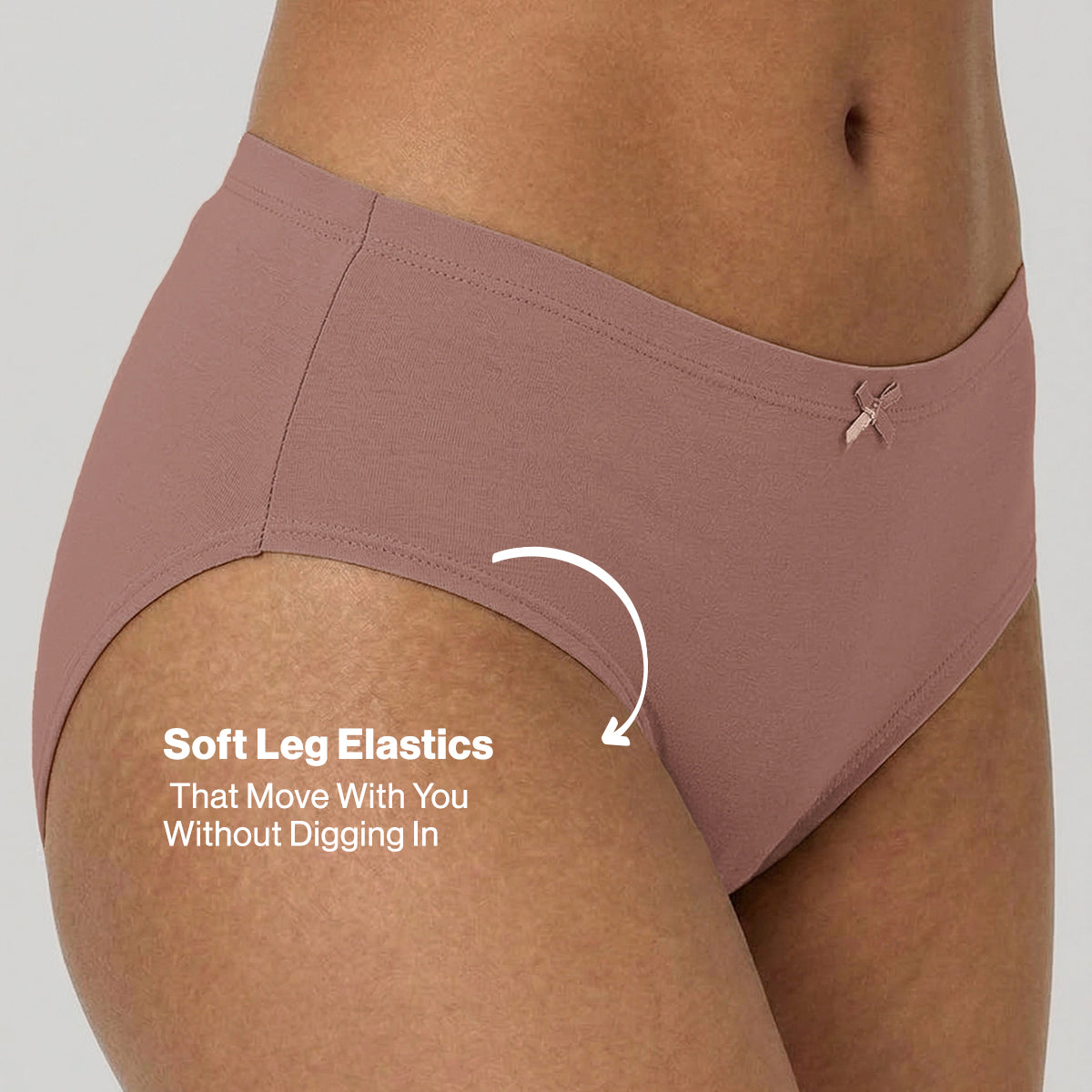 Nykd by Nykaa PO3 Mid Rise Cotton Hipster Panty with Inner Elastic-D.Rose,Rust,B.Pink NYP100