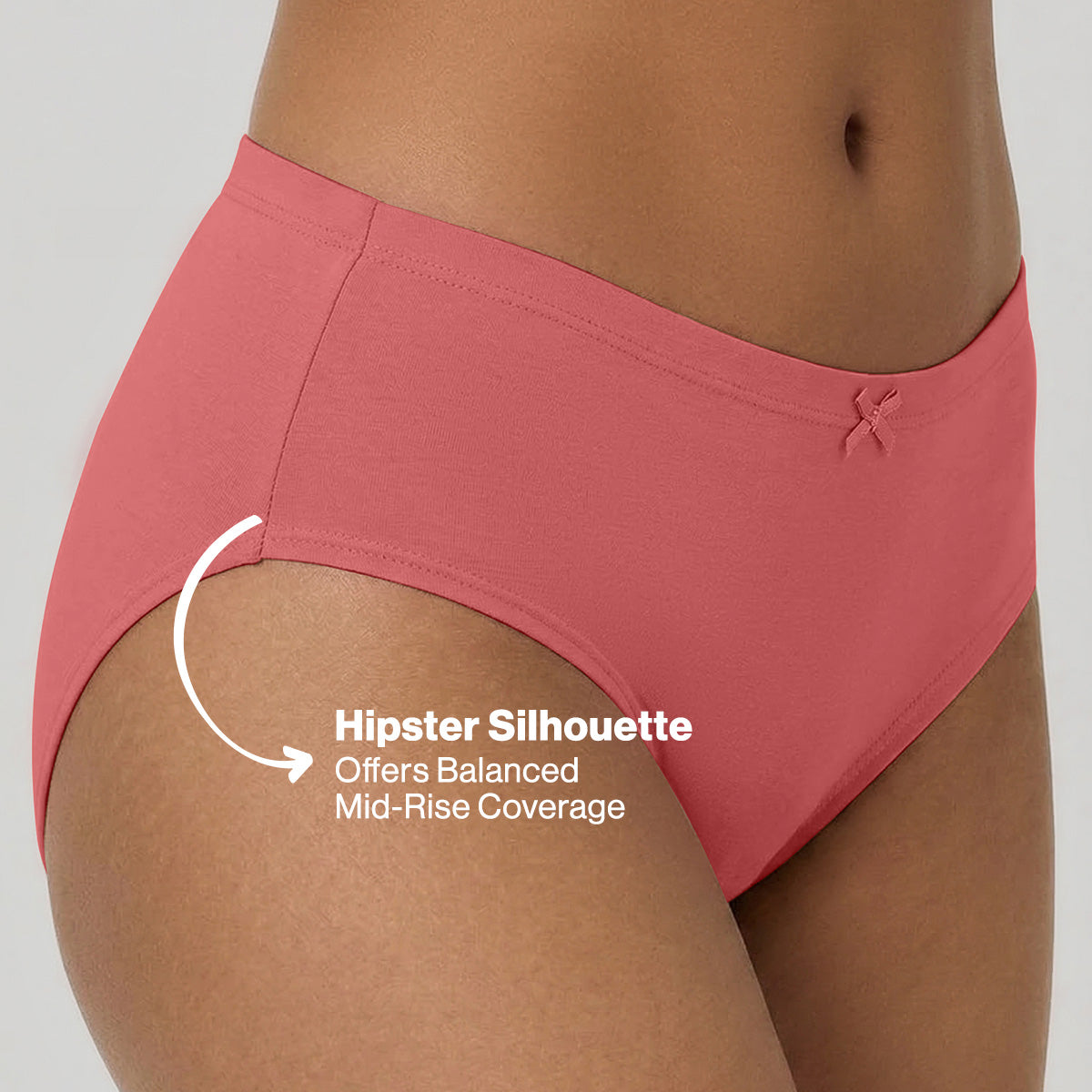 Mid Rise Cotton Hipster Panty with Inner Elastic-NYP100 PO3 Dusty Cedar Chicory Coffee Potent Purple