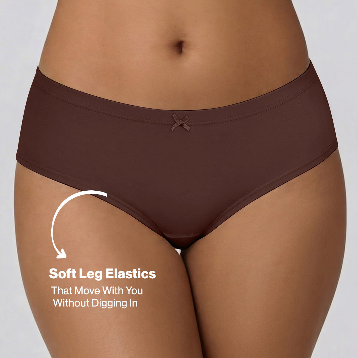 Mid Rise Cotton Hipster Panty with Inner Elastic-NYP100 PO3 Dusty Cedar Chicory Coffee Potent Purple