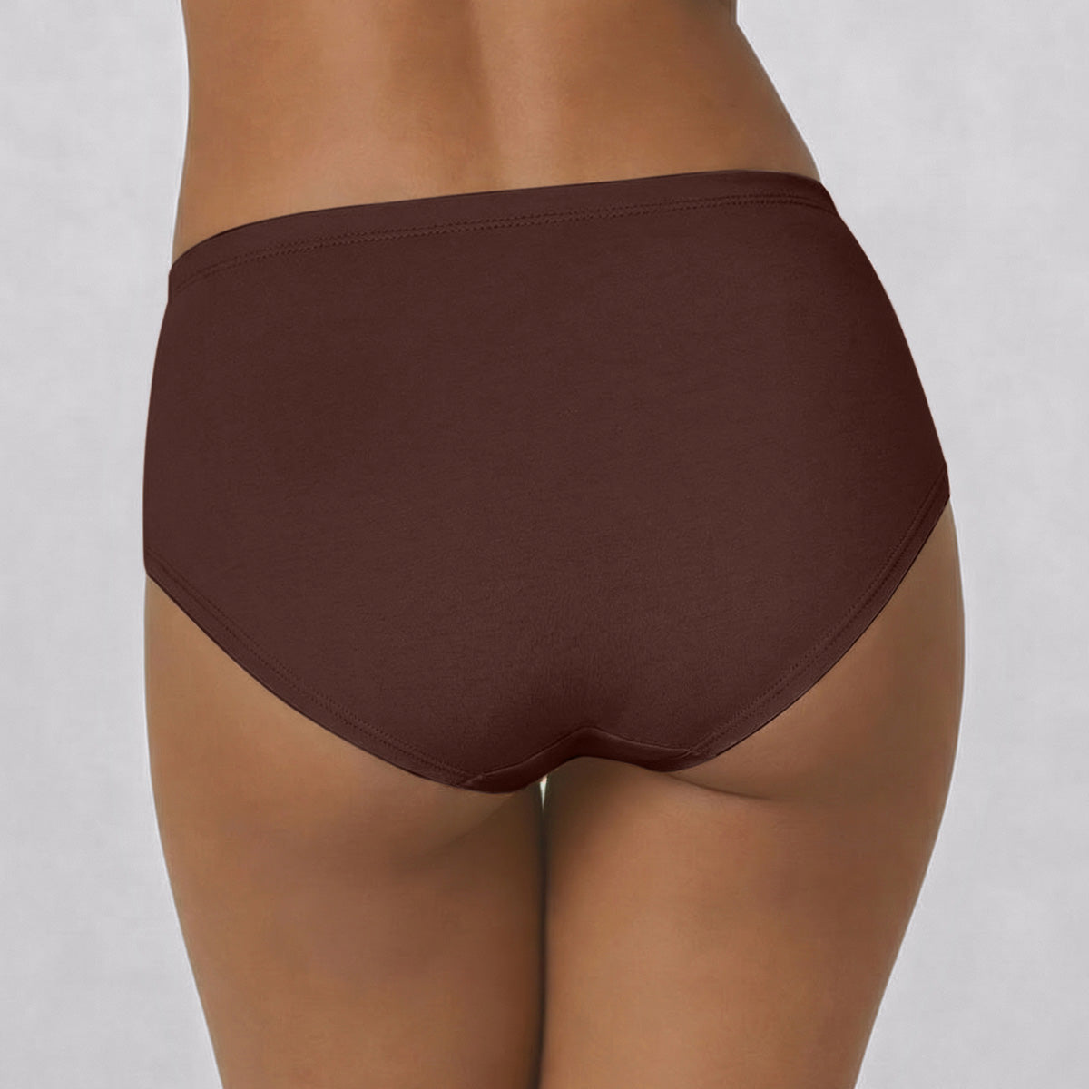 Mid Rise Cotton Hipster Panty with Inner Elastic-NYP100 PO3 Dusty Cedar Chicory Coffee Potent Purple