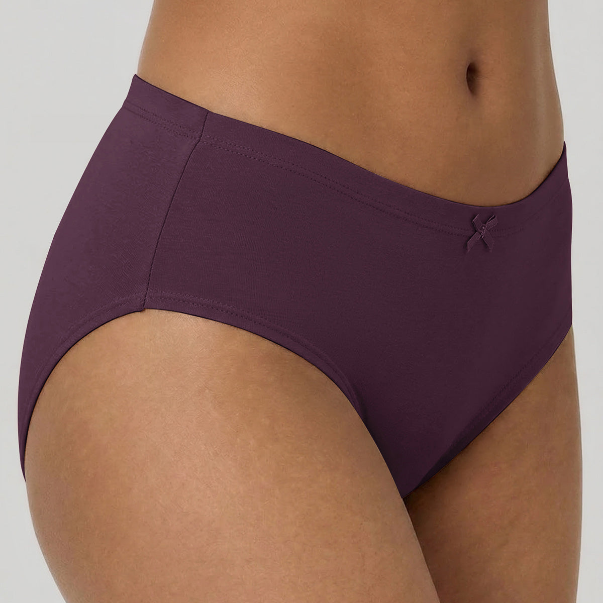 Mid Rise Cotton Hipster Panty with Inner Elastic-NYP100 PO3 Dusty Cedar Chicory Coffee Potent Purple
