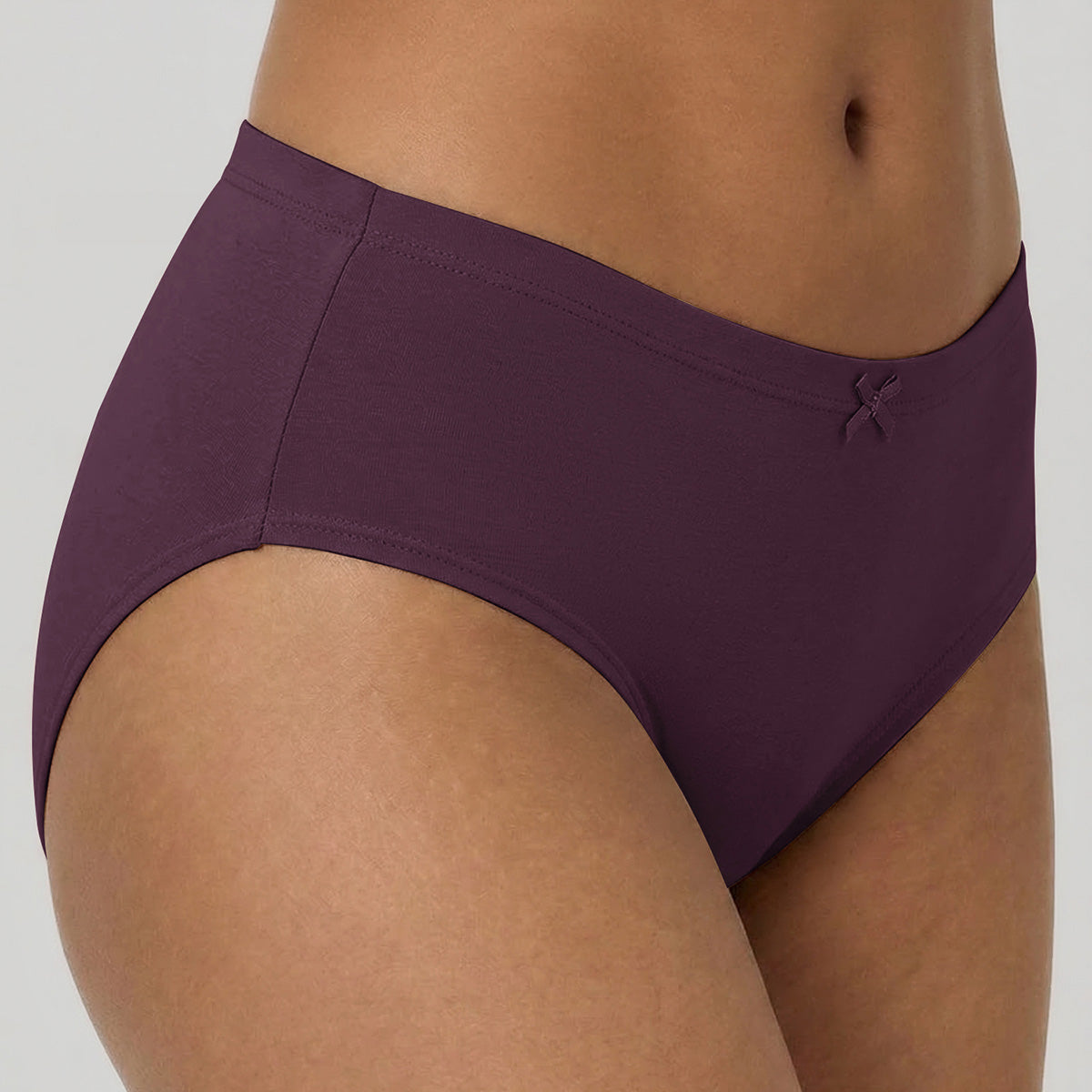 Mid Rise Cotton Hipster Panty with Inner Elastic-NYP100 PO3-Dusty Cedar Zypher Potent Purple