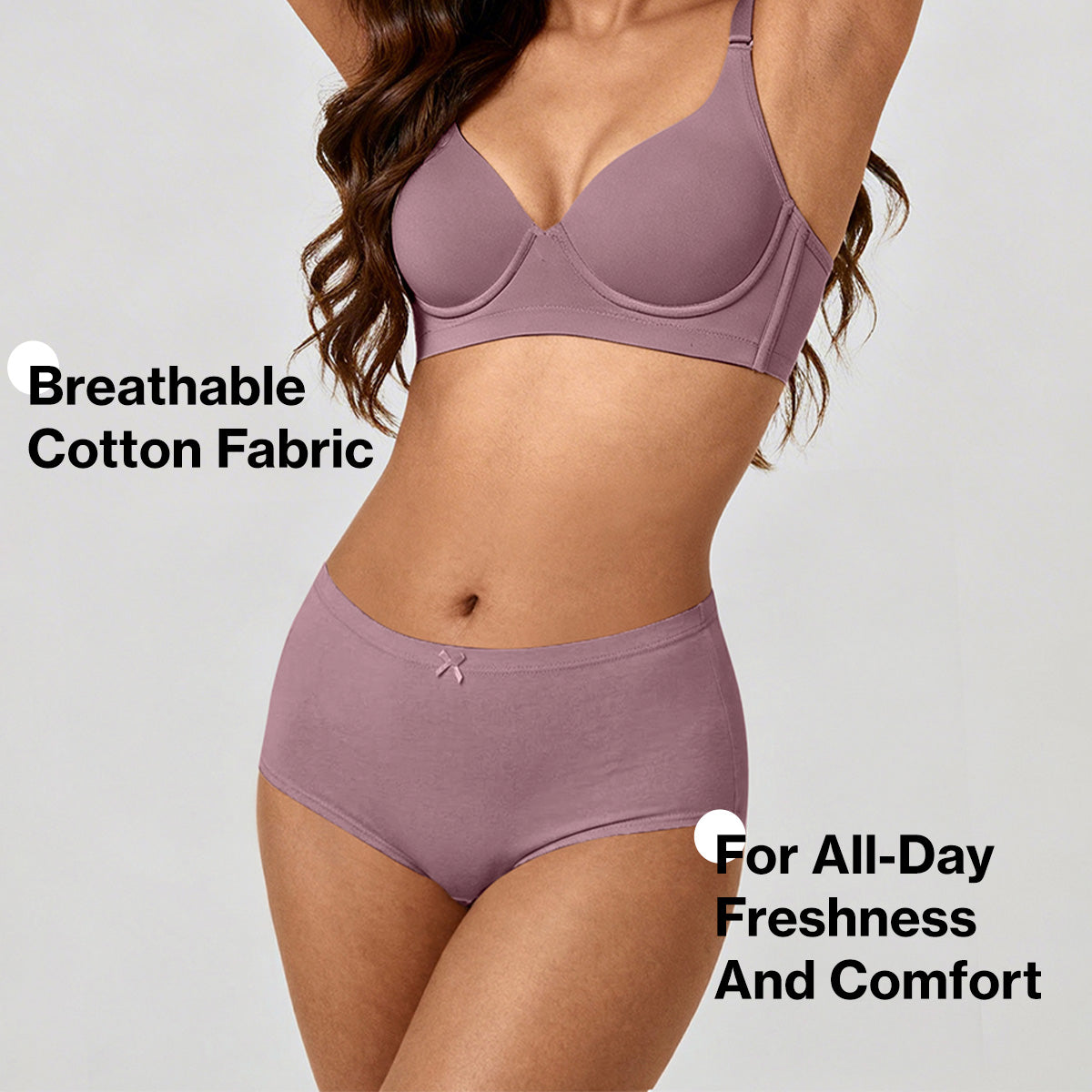 Mid Rise Cotton Hipster Panty with Inner Elastic-NYP100 PO3-Dusty Cedar Zypher Wistful Mauve