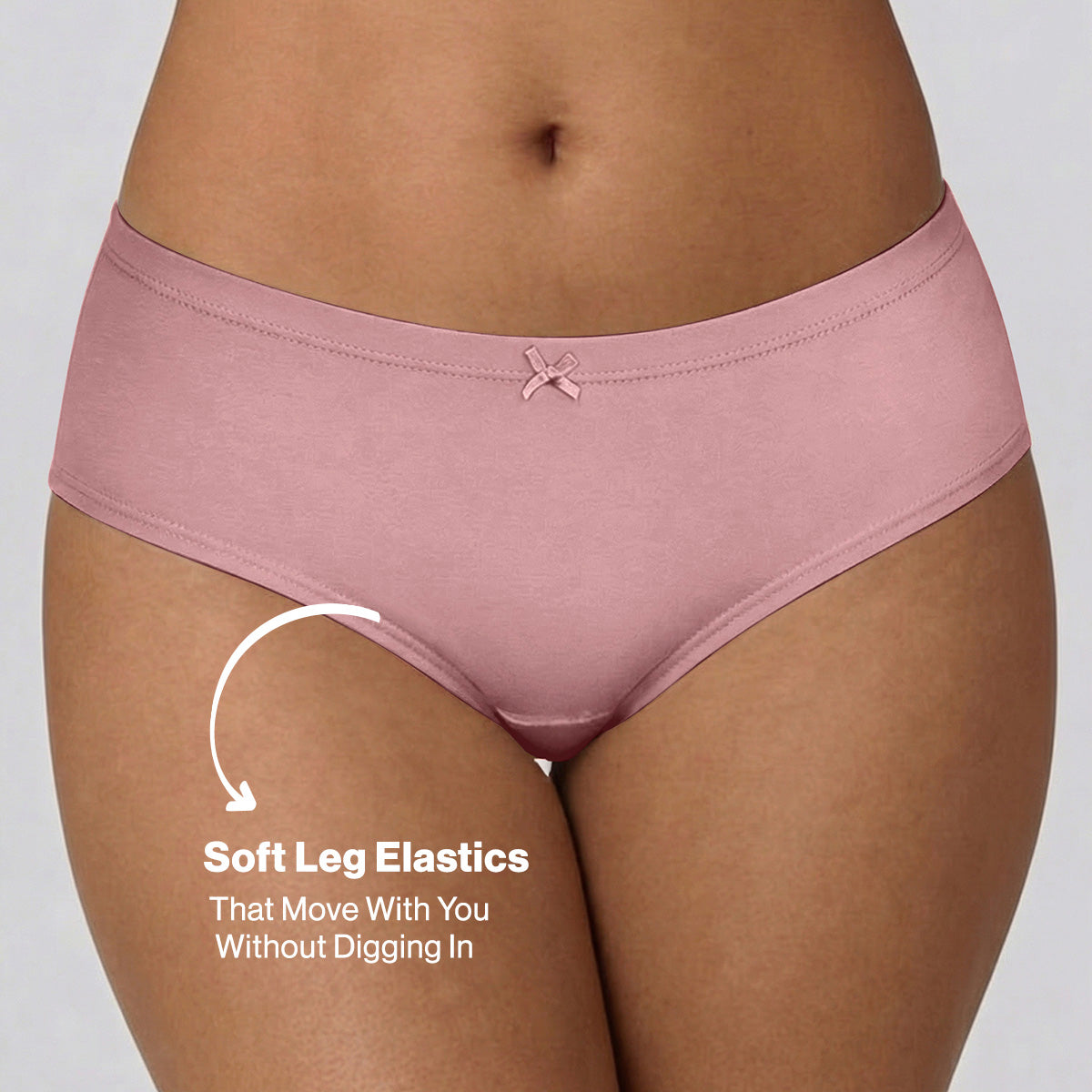 Mid Rise Cotton Hipster Panty with Inner Elastic-NYP100 PO3-Dusty Cedar Zypher Wistful Mauve