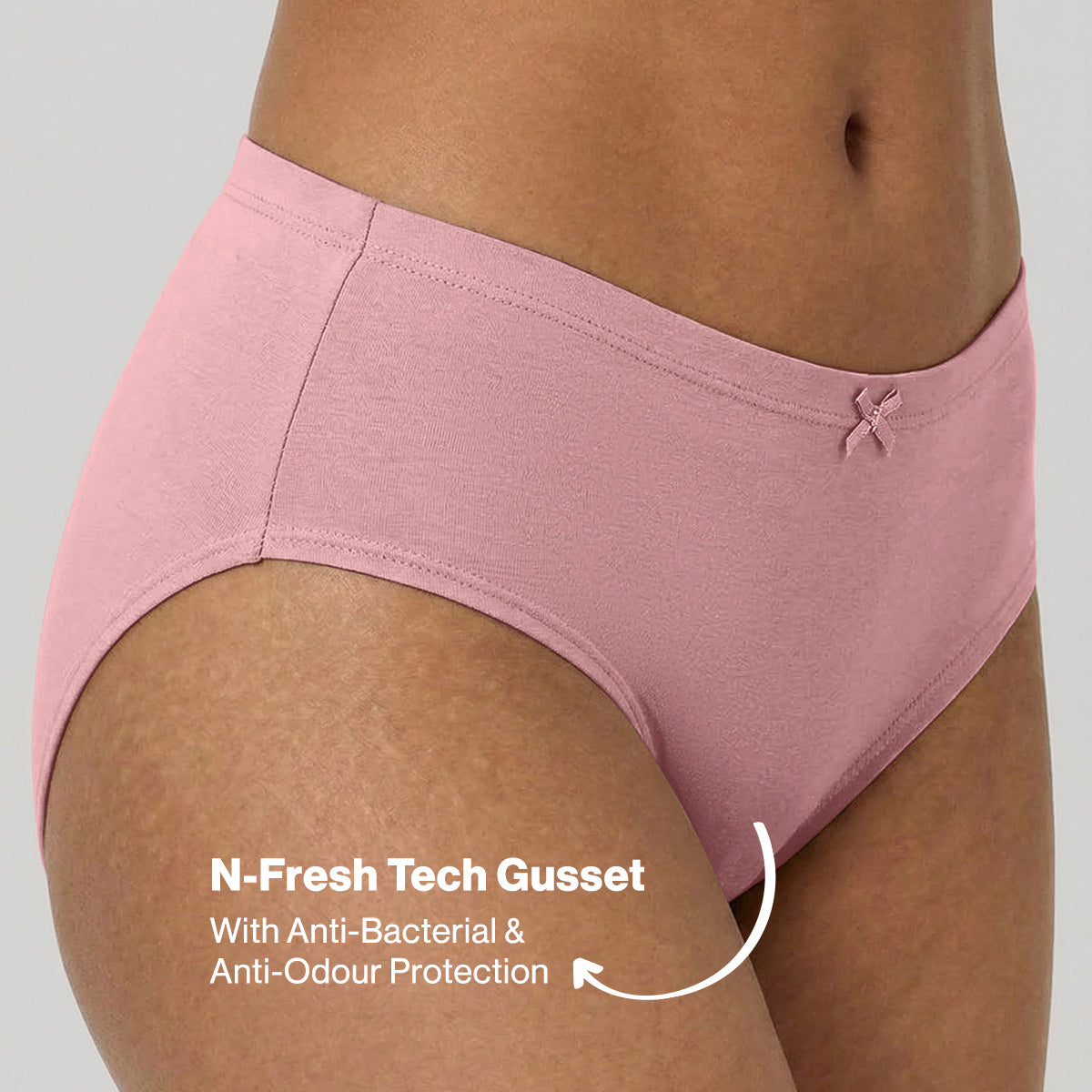 Mid Rise Cotton Hipster Panty with Inner Elastic-NYP100 PO3-Dusty Cedar Zypher Wistful Mauve