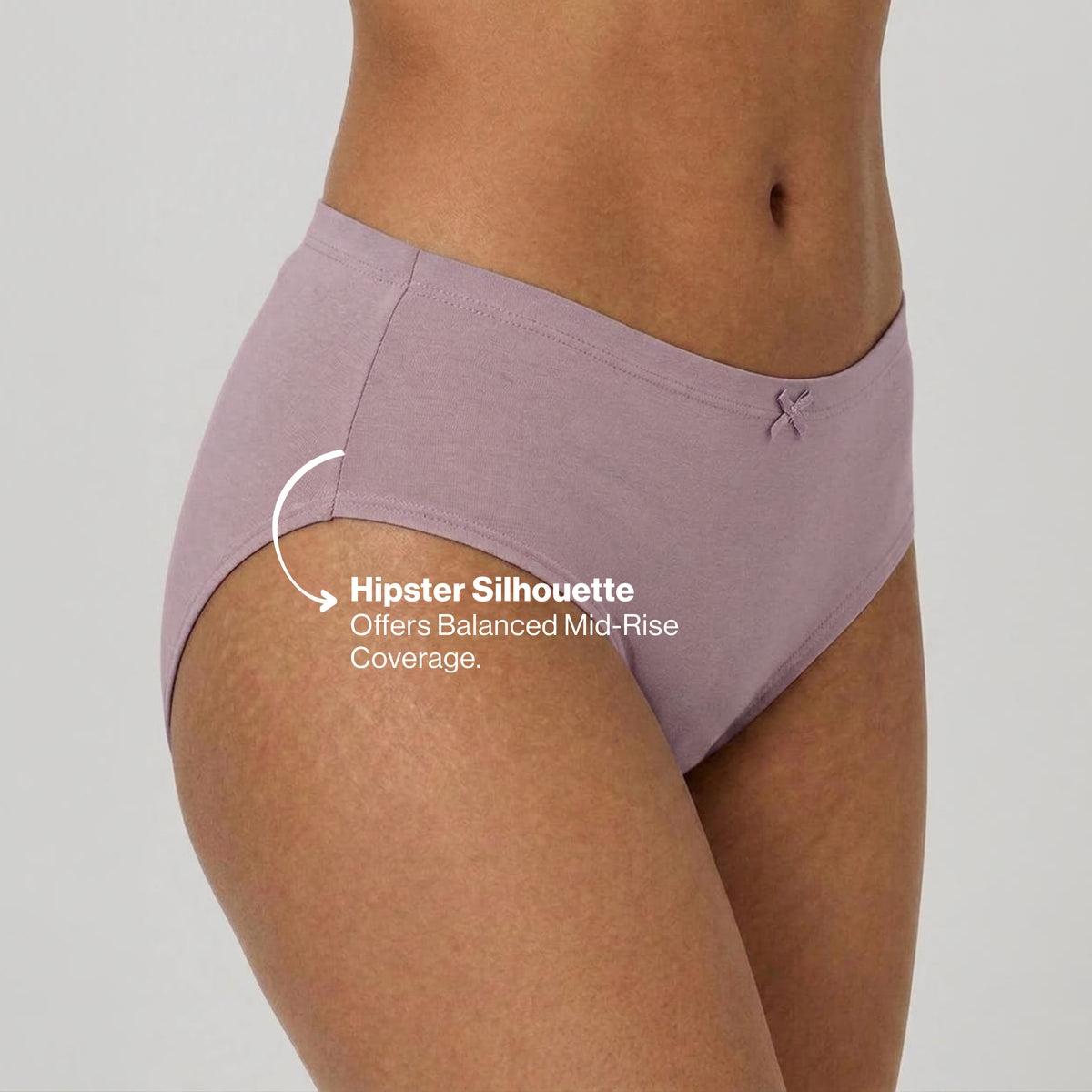 PO3 Mid Rise Cotton Hipster Panty with Inner Elastic- NYP100 Lavender,P Nude,Pink