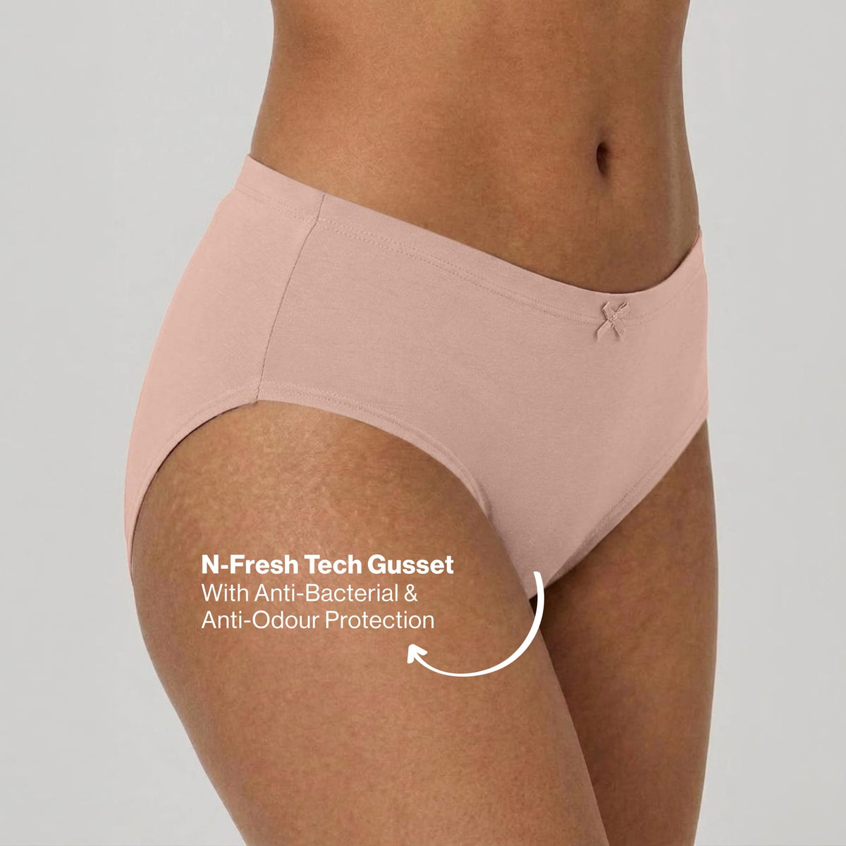 PO3 Mid Rise Cotton Hipster Panty with Inner Elastic- NYP100 Lavender,P Nude,Pink