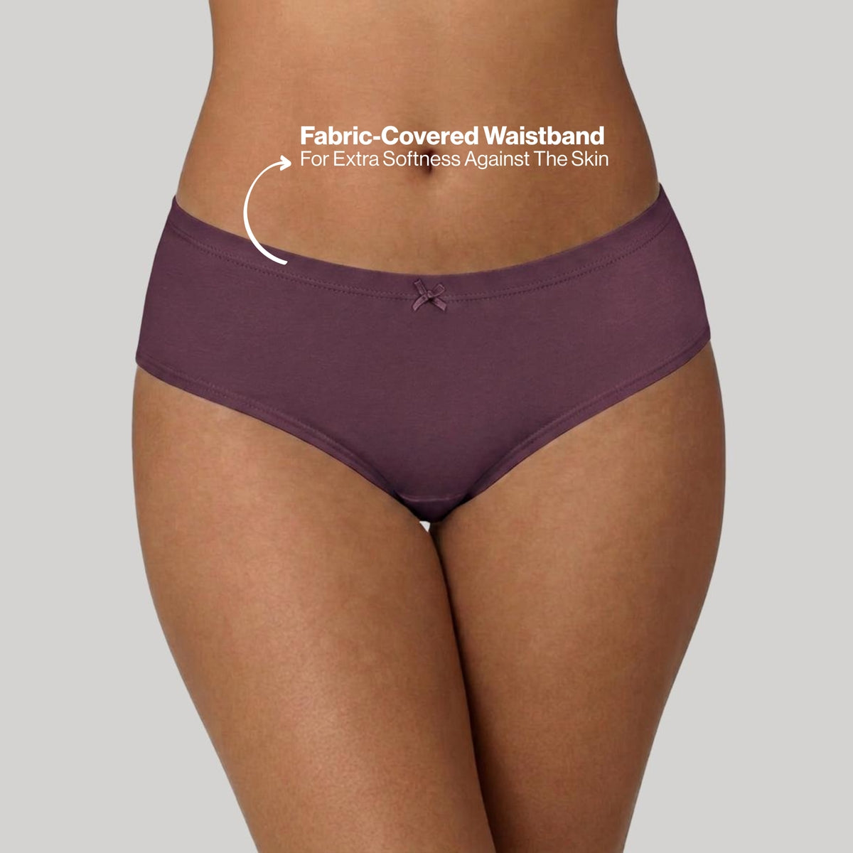 PO3 Mid Rise Cotton Hipster Panty with Inner Elastic- NYP100 M Wine,Blush,Dark Skin