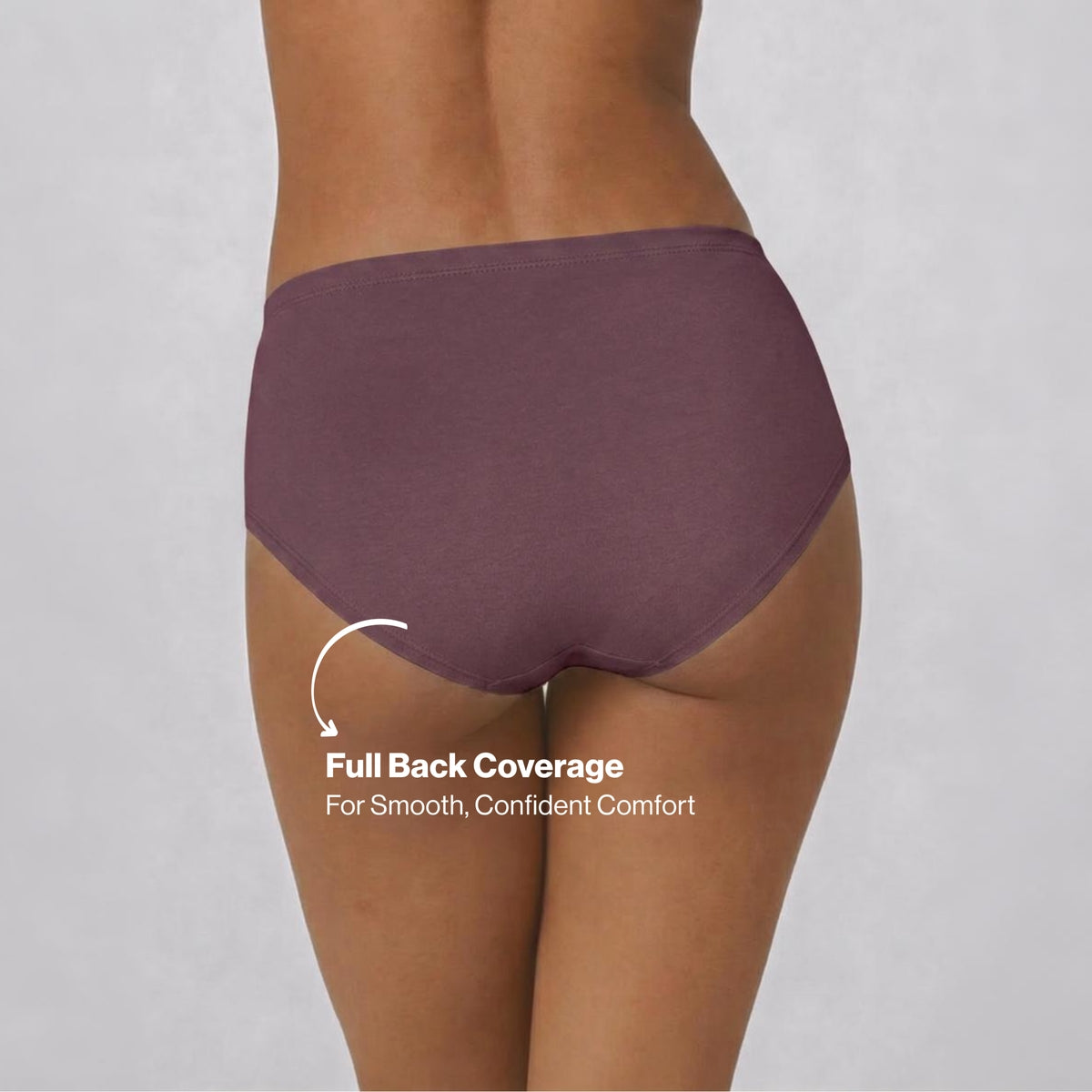 PO3 Mid Rise Cotton Hipster Panty with Inner Elastic- NYP100 M Wine,Blush,Dark Skin