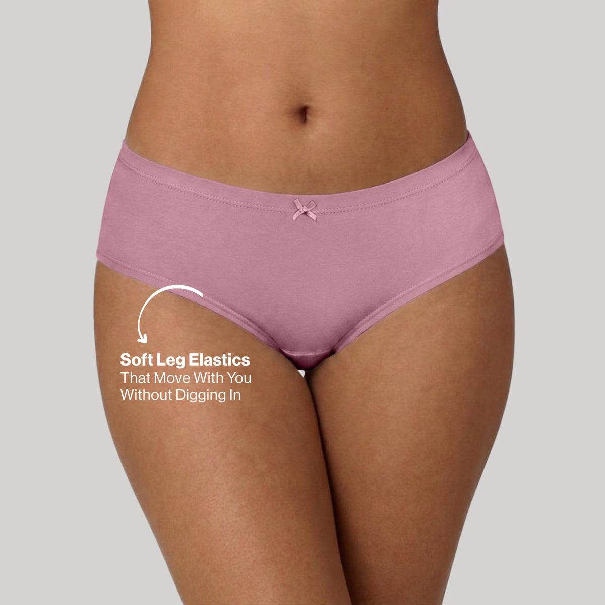 PO3 Mid Rise Cotton Hipster Panty with Inner Elastic- NYP100 M Wine,Blush,Dark Skin