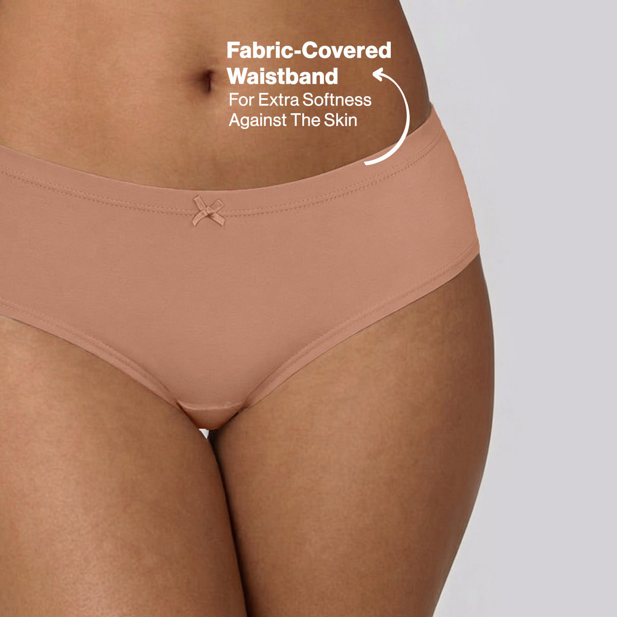 Nykd by Nykaa PO3 Mid Rise Cotton Hipster Panty with Inner Elastic-P.Nude,Sand,Clay NYP100