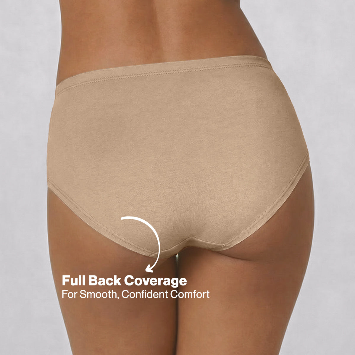 Nykd by Nykaa PO3 Mid Rise Cotton Hipster Panty with Inner Elastic-P.Nude,Sand,Clay NYP100