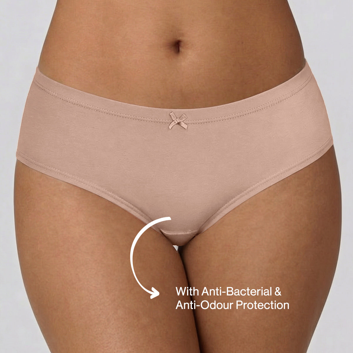 Nykd by Nykaa PO3 Mid Rise Cotton Hipster Panty with Inner Elastic-P.Nude,Sand,Clay NYP100