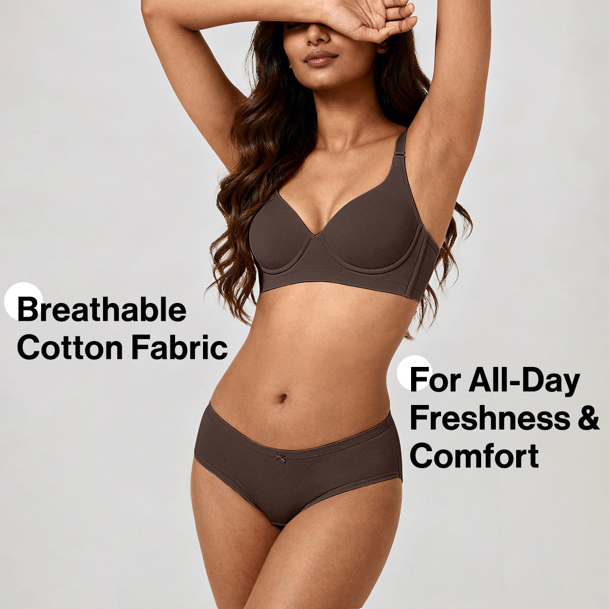 Nykd by Nykaa PO3 Mid Rise Cotton Hipster Panty with Inner Elastic-T.Brown,Brown,R.Wine NYP100