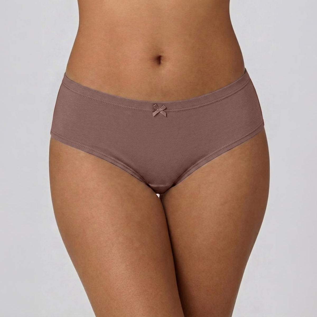 PO3 Mid Rise Cotton Full Brief Panty with Inner Elastic- NYP100 Wine,Brown, Dk. Skin