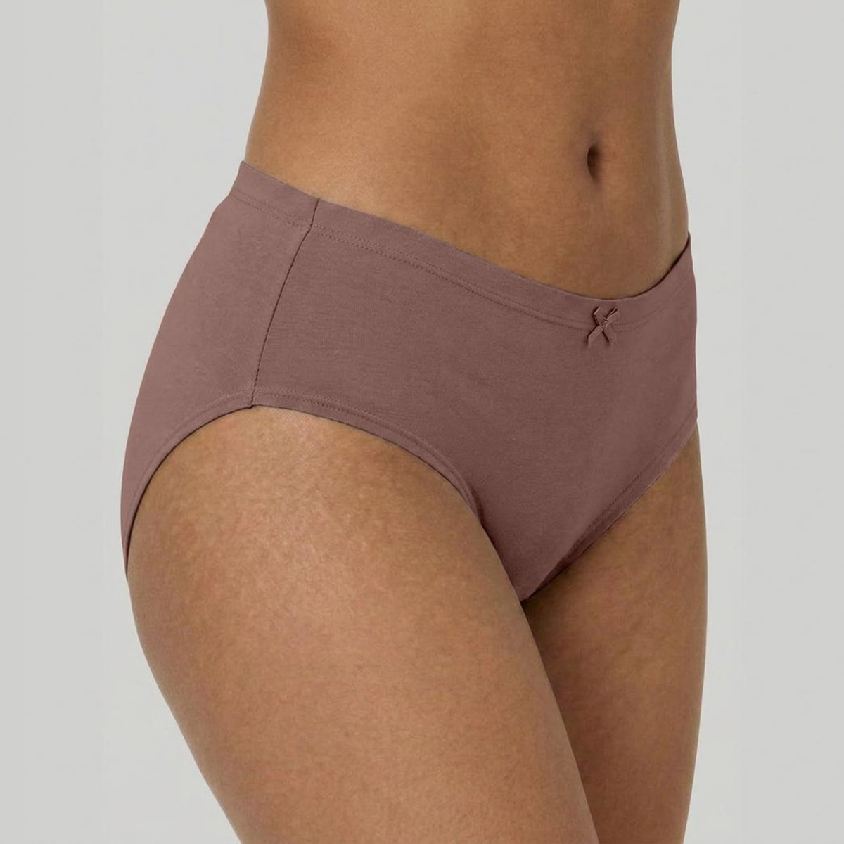 PO3 Mid Rise Cotton Full Brief Panty with Inner Elastic- NYP100 Wine,Brown, Dk. Skin