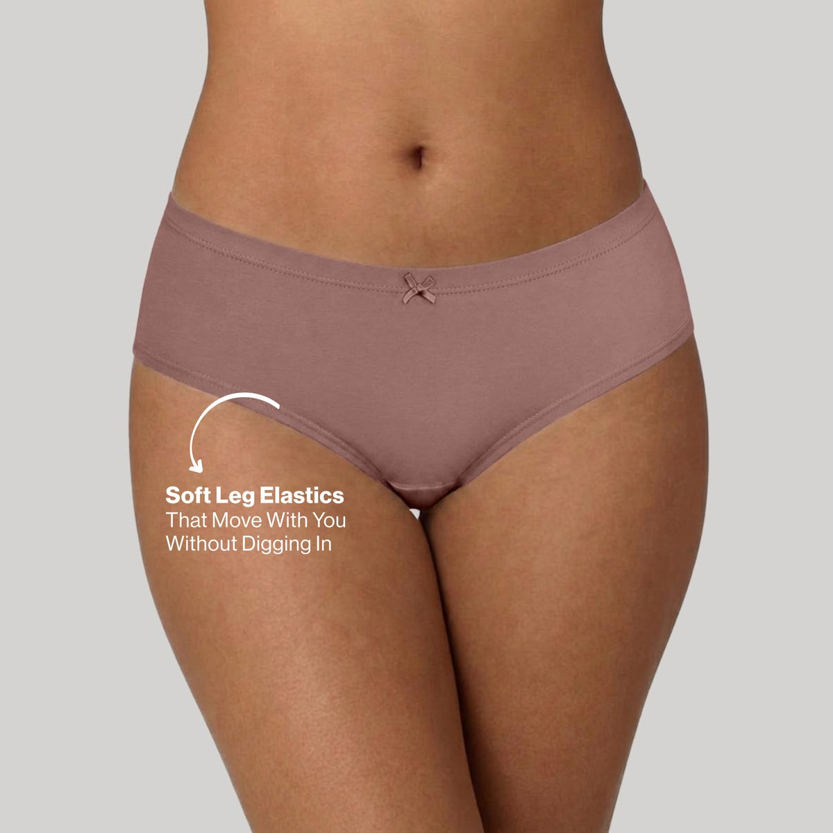 PO3 Mid Rise Cotton Full Brief Panty with Inner Elastic- NYP100 W Mauve,B Pink,L Rust