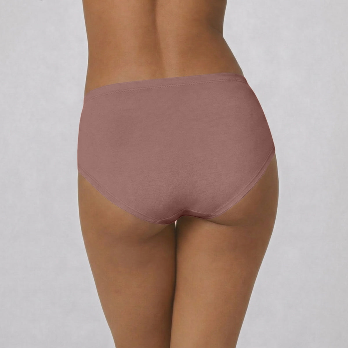 PO3 Mid Rise Cotton Full Brief Panty with Inner Elastic- NYP100 W Mauve,B Pink,L Rust