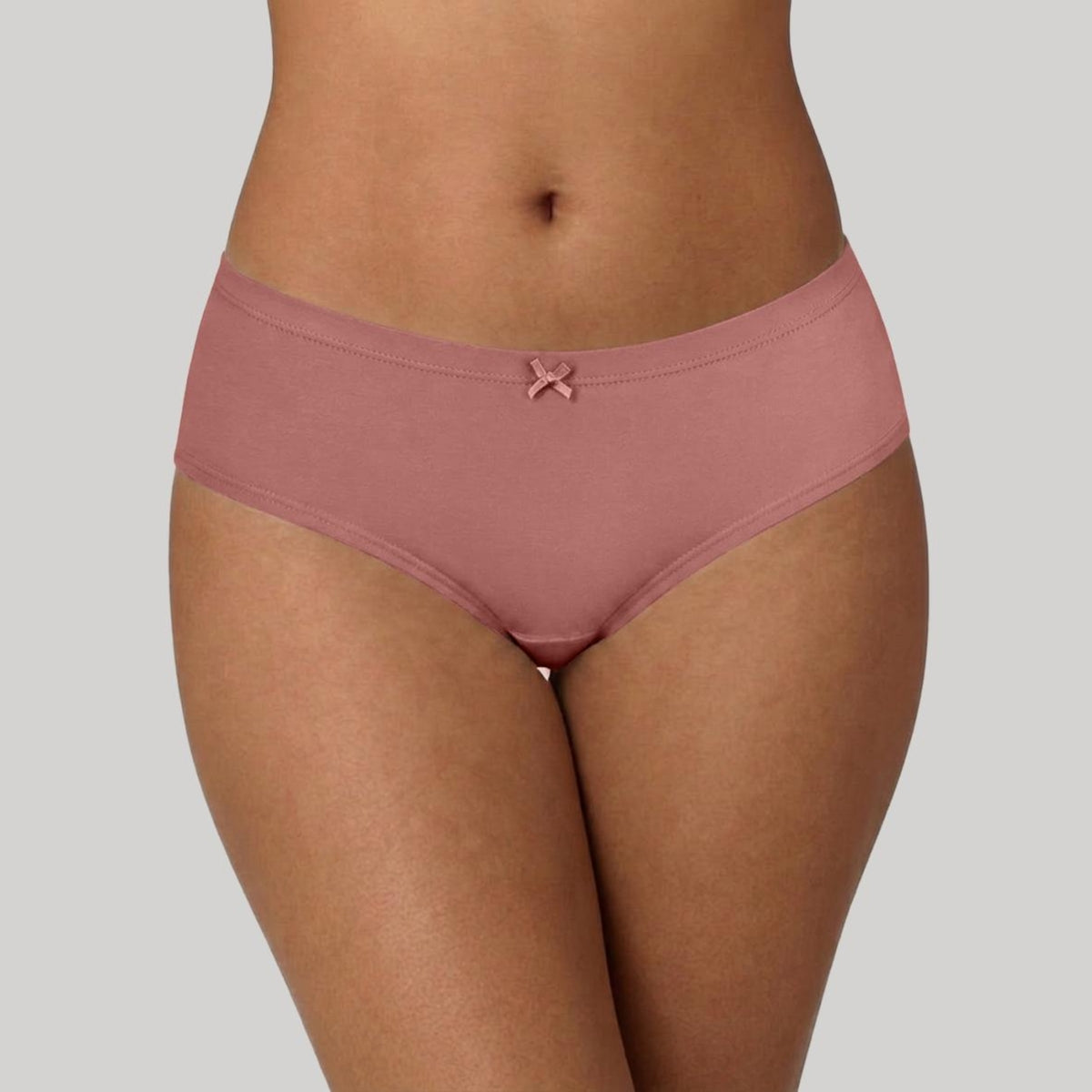 PO3 Mid Rise Cotton Full Brief Panty with Inner Elastic- NYP100 W Mauve,B Pink,L Rust