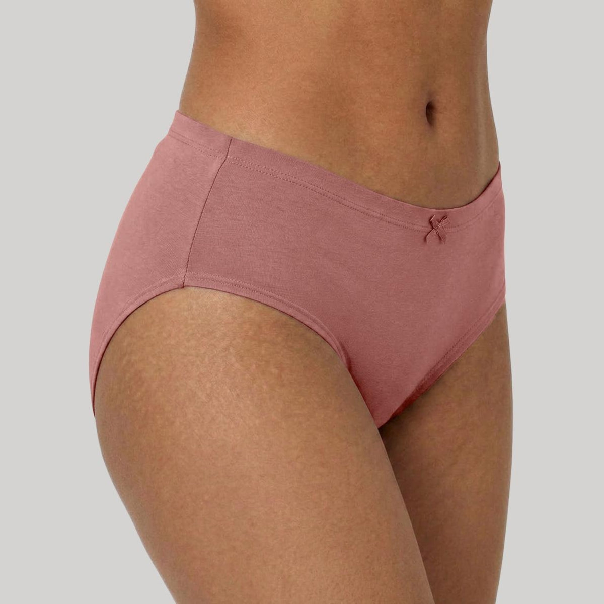 PO3 Mid Rise Cotton Full Brief Panty with Inner Elastic- NYP100 W Mauve,B Pink,L Rust