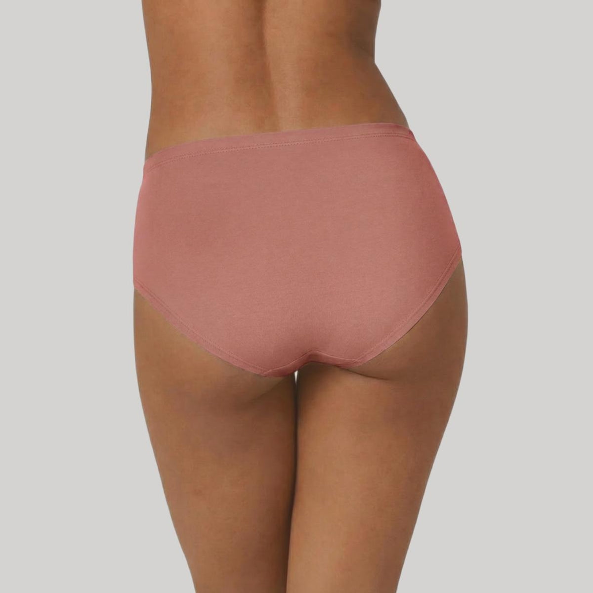 PO3 Mid Rise Cotton Full Brief Panty with Inner Elastic- NYP100 W Mauve,B Pink,L Rust