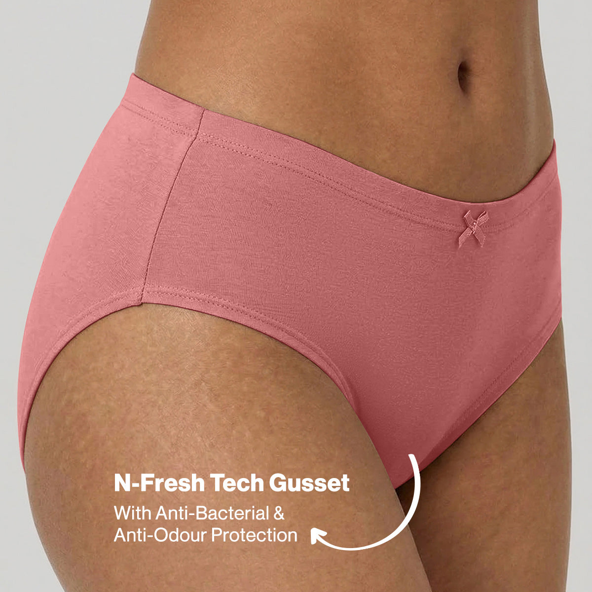 Mid Rise Cotton Hipster Panty with Inner Elastic-NYP100 PO3 Wedgewood Dusty Cedar Withered Rose