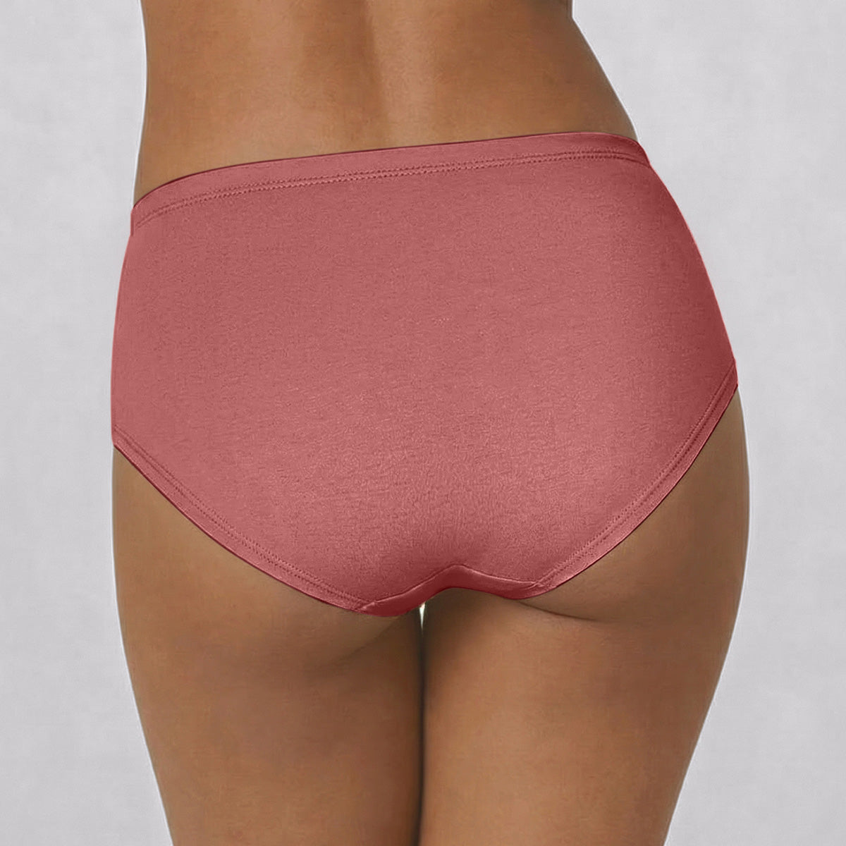 Mid Rise Cotton Hipster Panty with Inner Elastic-NYP100 PO3 Wedgewood Dusty Cedar Withered Rose