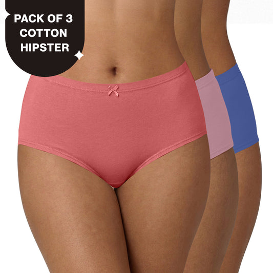 Mid Rise Cotton Hipster Panty with Inner Elastic-NYP100 PO3 Wedgewood Zypher Dusty Cedar