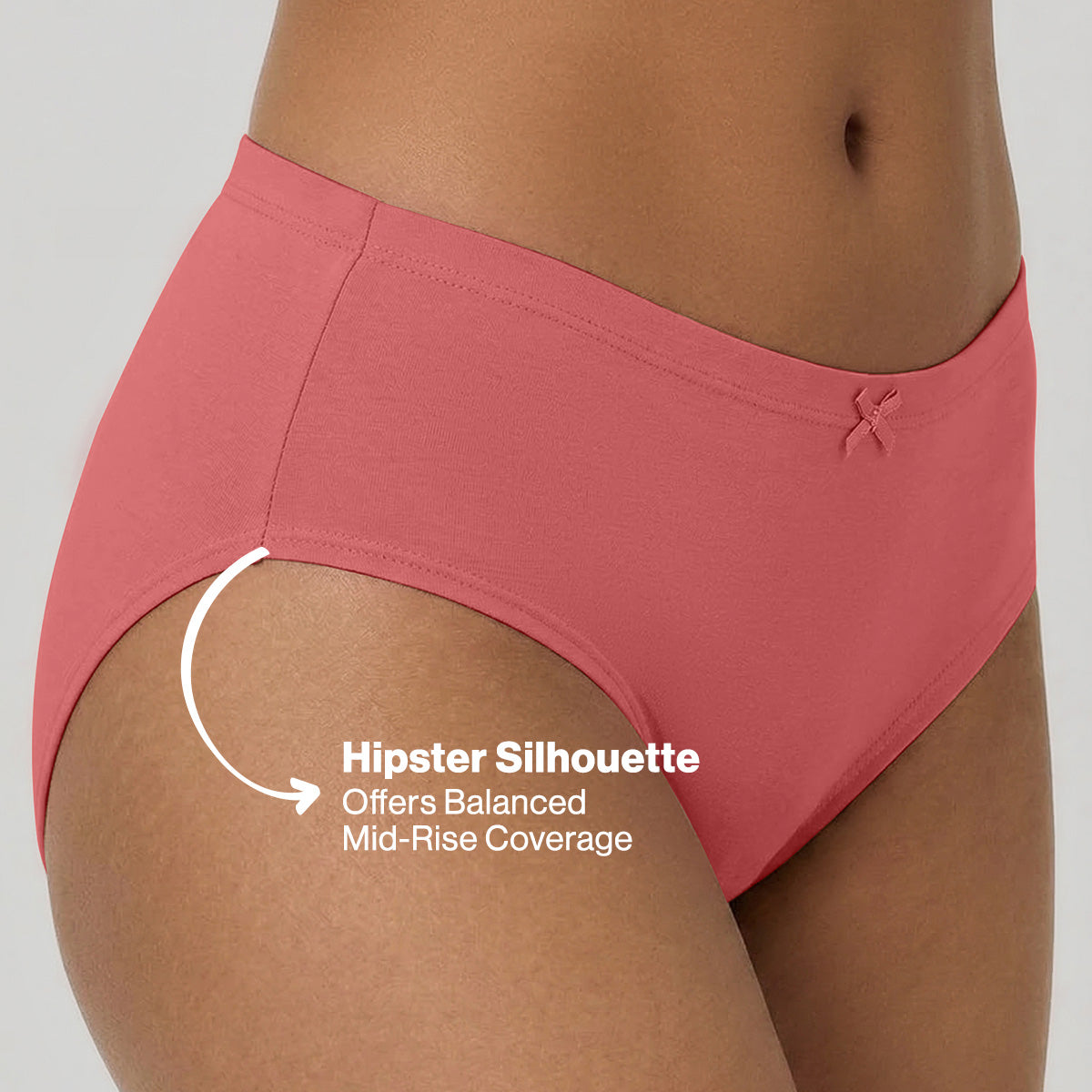 Mid Rise Cotton Hipster Panty with Inner Elastic-NYP100 PO3 Wedgewood Zypher Dusty Cedar
