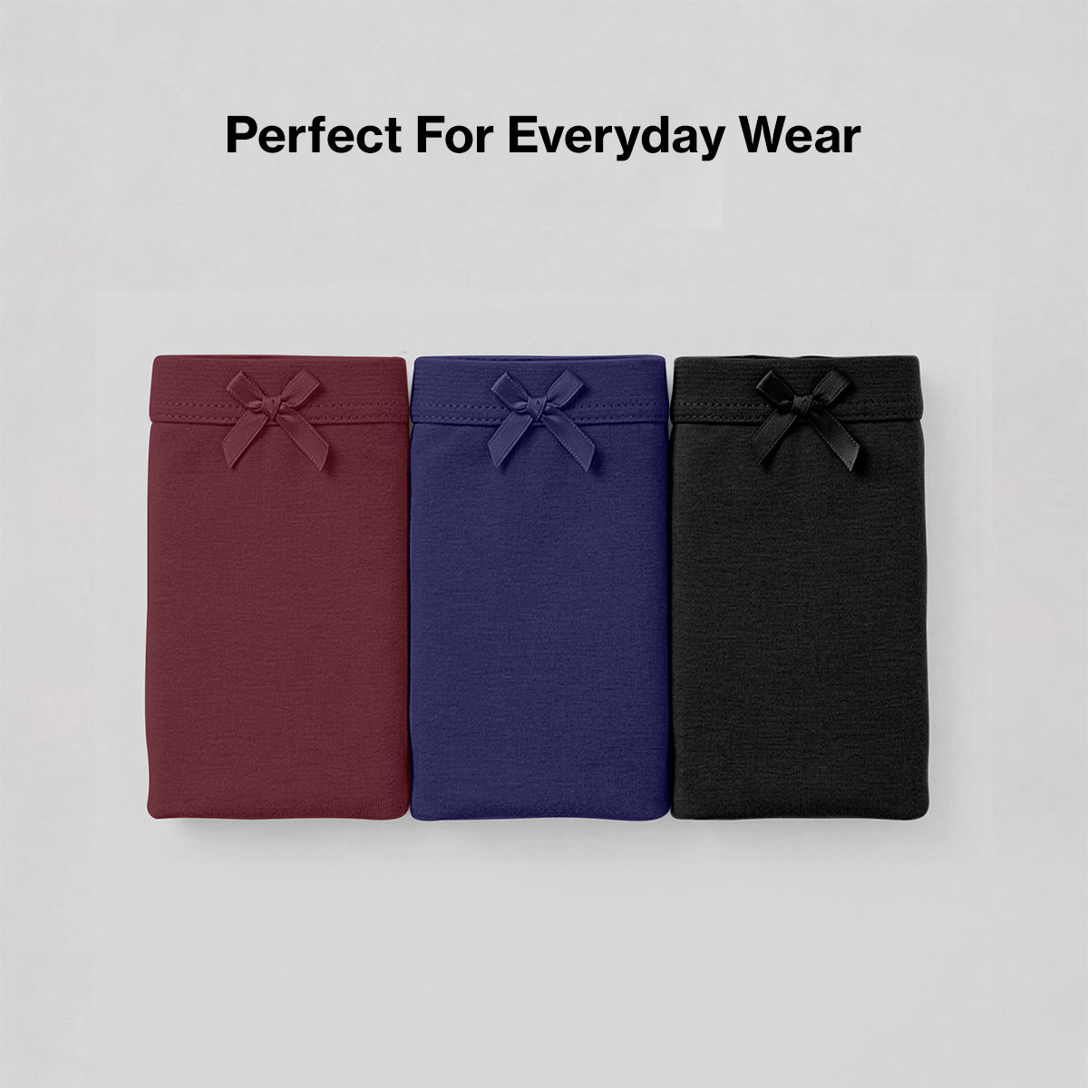 Nykd by Nykaa PO3 Mid Rise Cotton Hipster Panty with Inner Elastic-Wine/Navy/Black NYP100