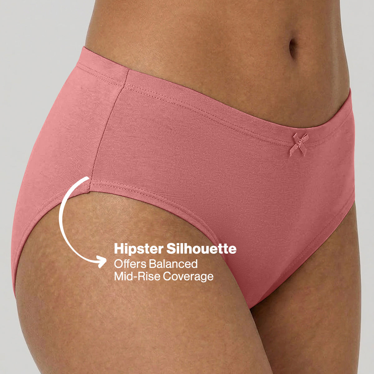 Mid Rise Cotton Hipster Panty with Inner Elastic-NYP100 PO3 Withered Rose Wistful Mauve Potent Purple