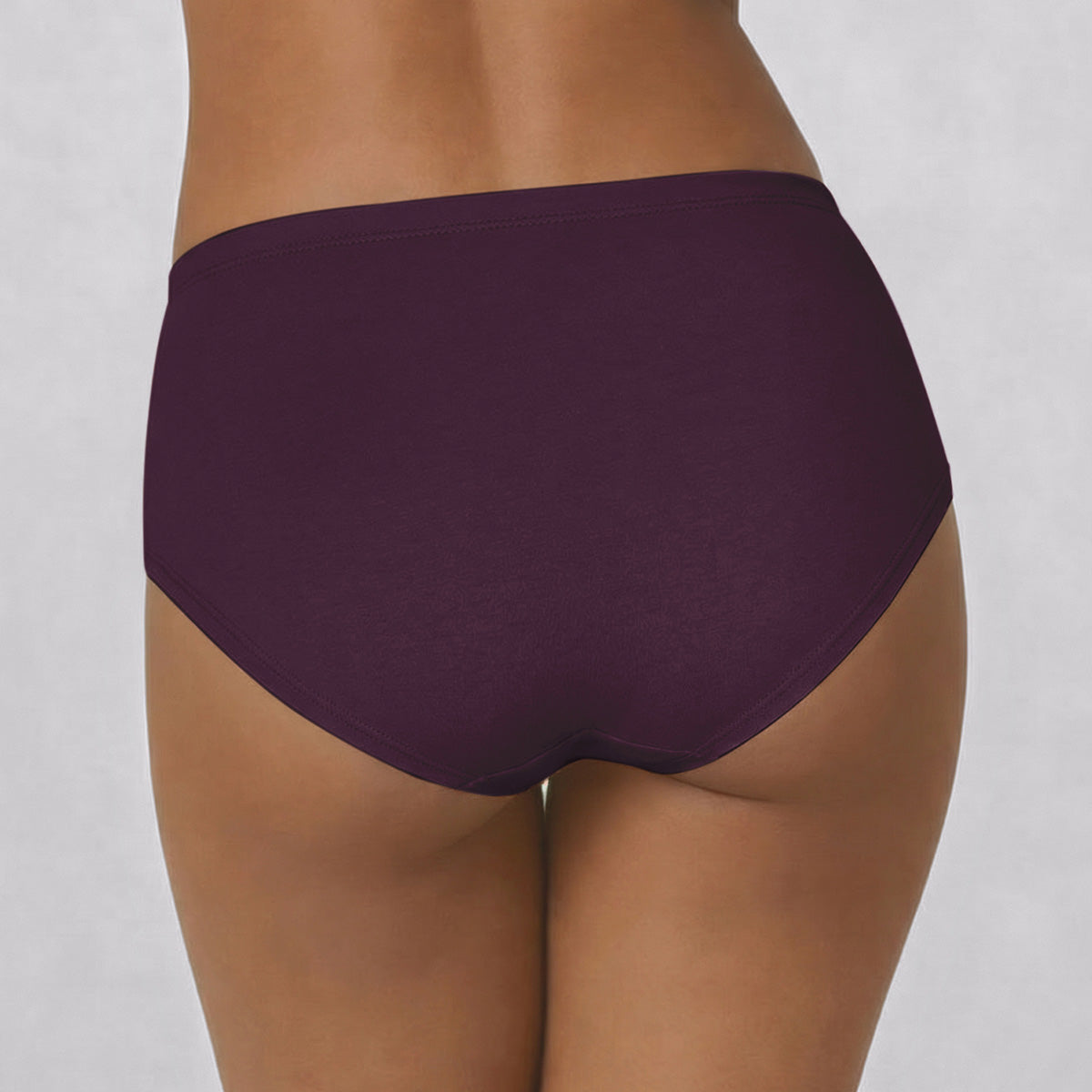 Mid Rise Cotton Hipster Panty with Inner Elastic-NYP100 PO3 Withered Rose Wistful Mauve Potent Purple
