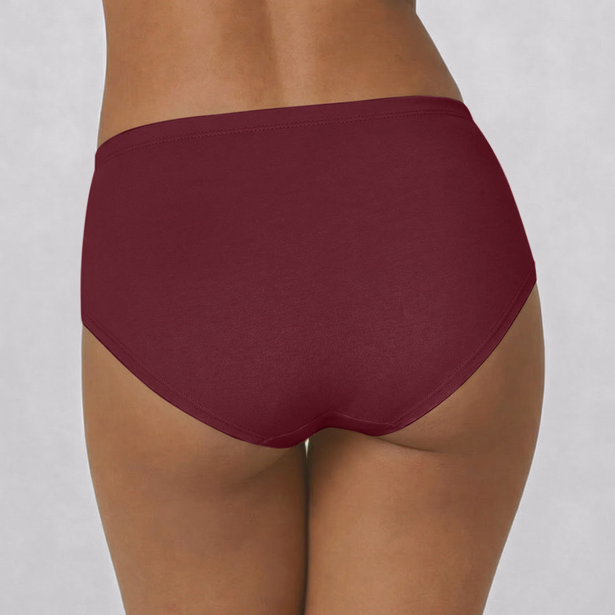 Mid Rise Cotton Hipster Panty with Inner Elastic-NYP100 PO3 Zinfandel Dusty Cedar Potent Purple