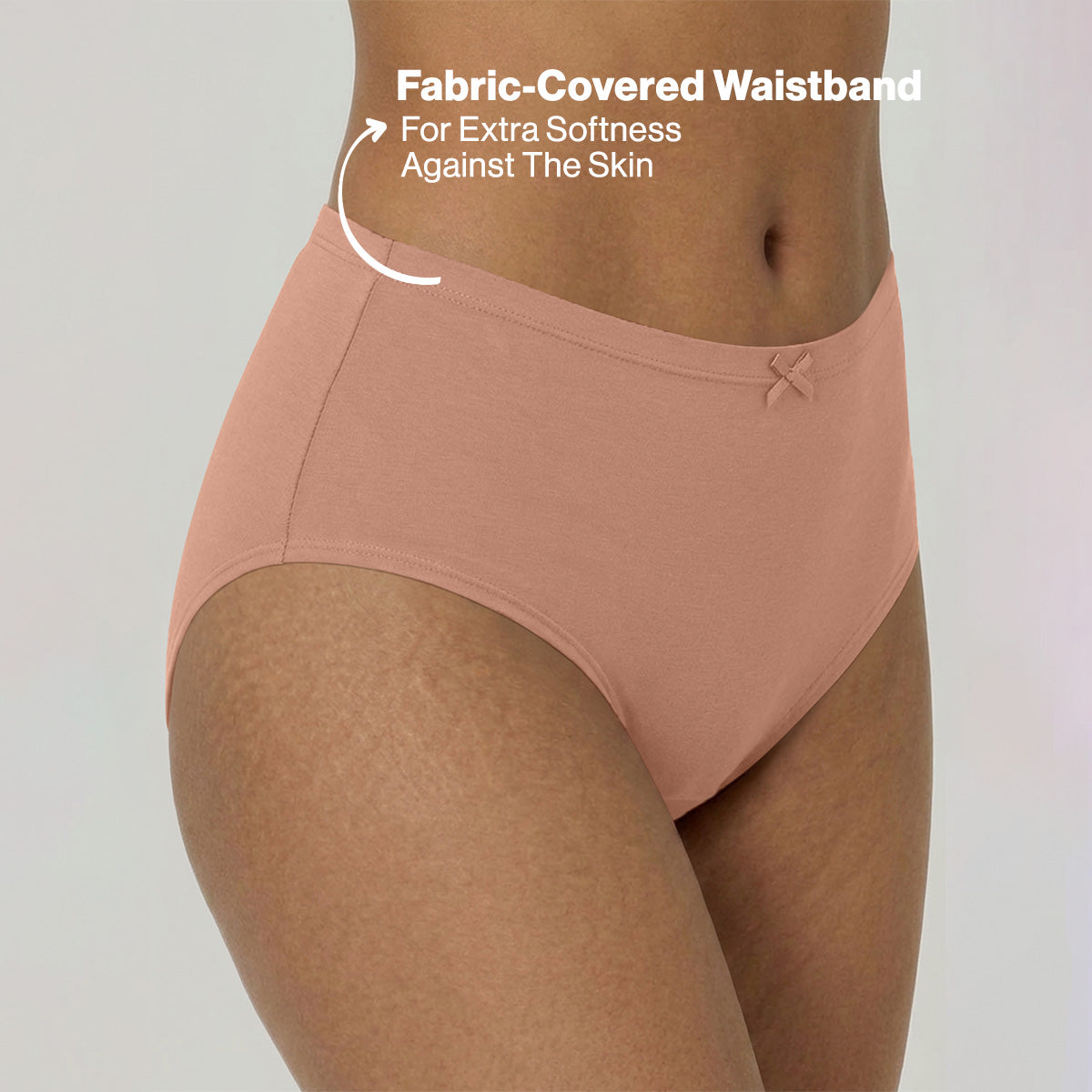 Nykd by Nykaa PO3 High Rise Cotton Full Brief Panty with Inner Elastic-P.Nude,Sand,Clay NYP104