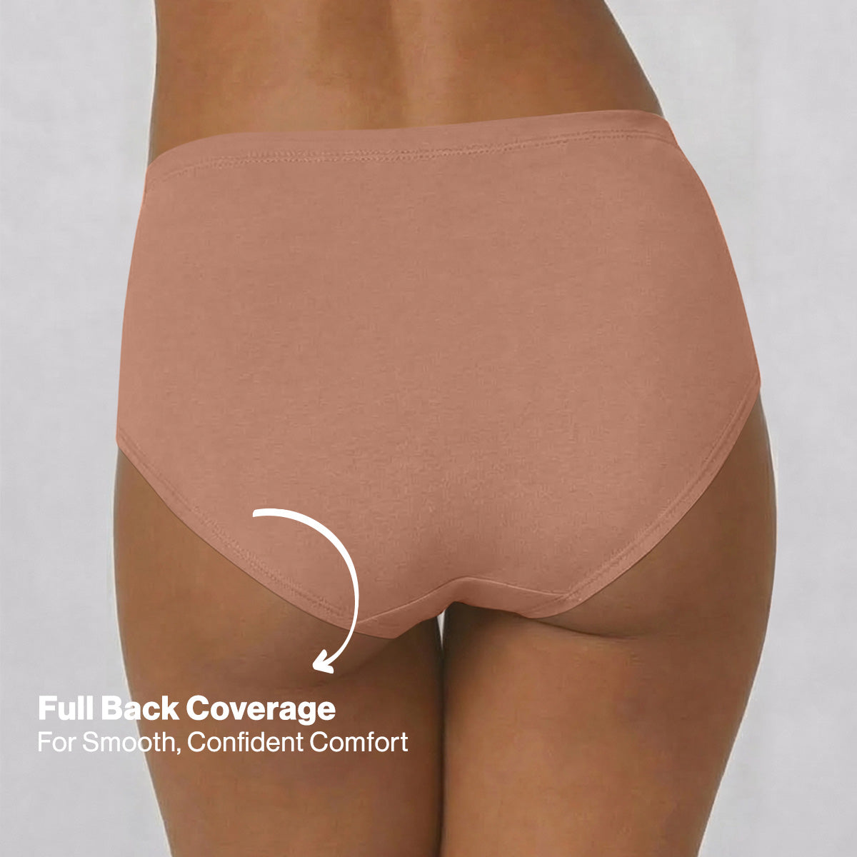 Nykd by Nykaa PO3 High Rise Cotton Full Brief Panty with Inner Elastic-P.Nude,Sand,Clay NYP104