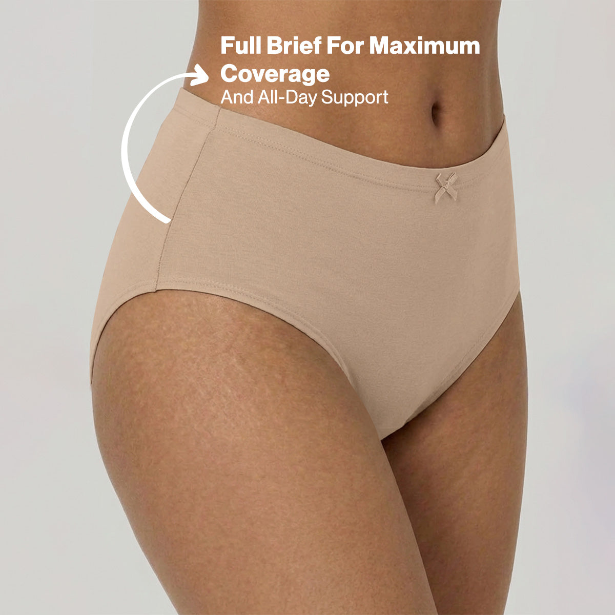 Nykd by Nykaa PO3 High Rise Cotton Full Brief Panty with Inner Elastic-P.Nude,Sand,Clay NYP104