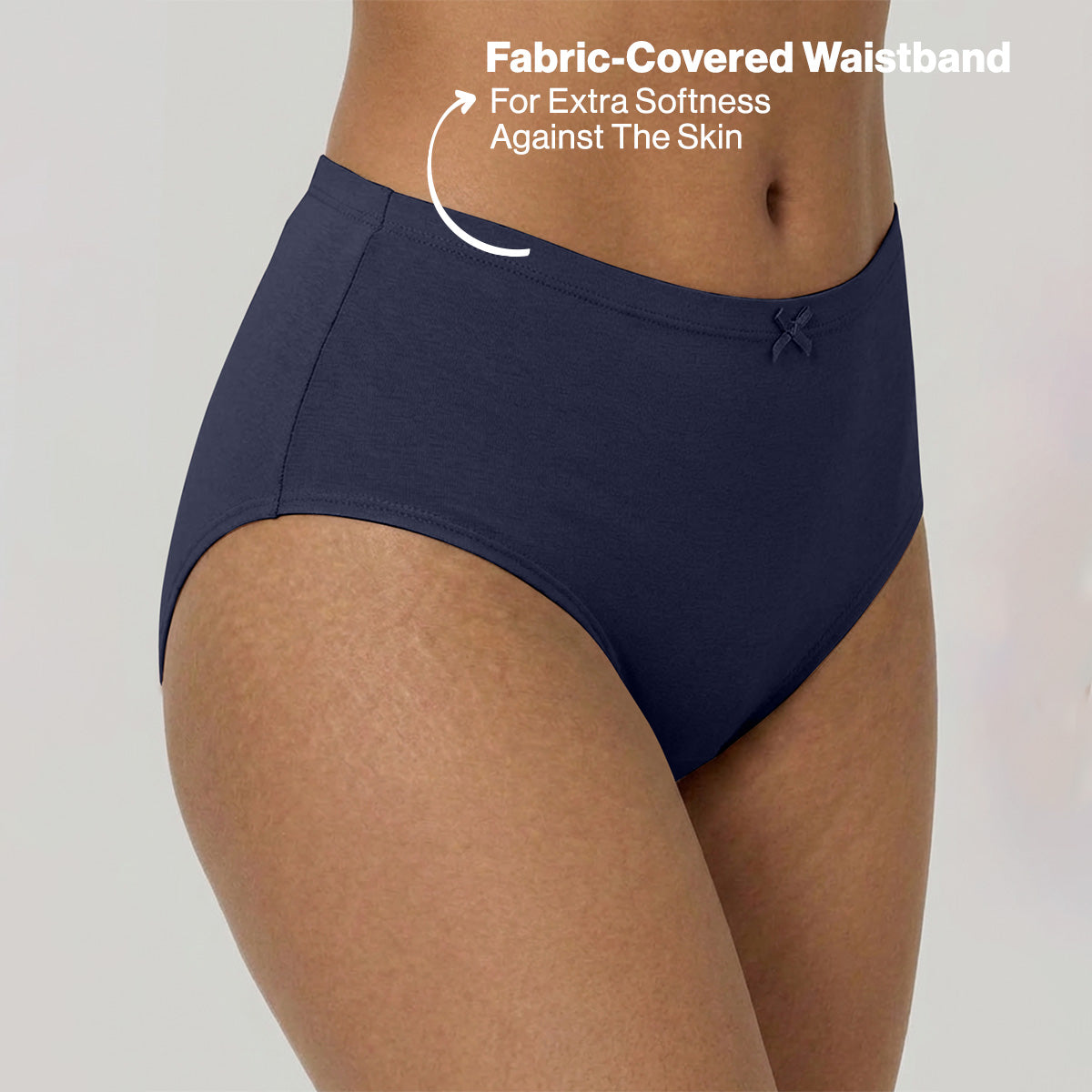 Nykd by Nykaa PO3 High Rise Cotton Full Brief Panty with Inner Elastic-Wine/Navy/Black NYP104