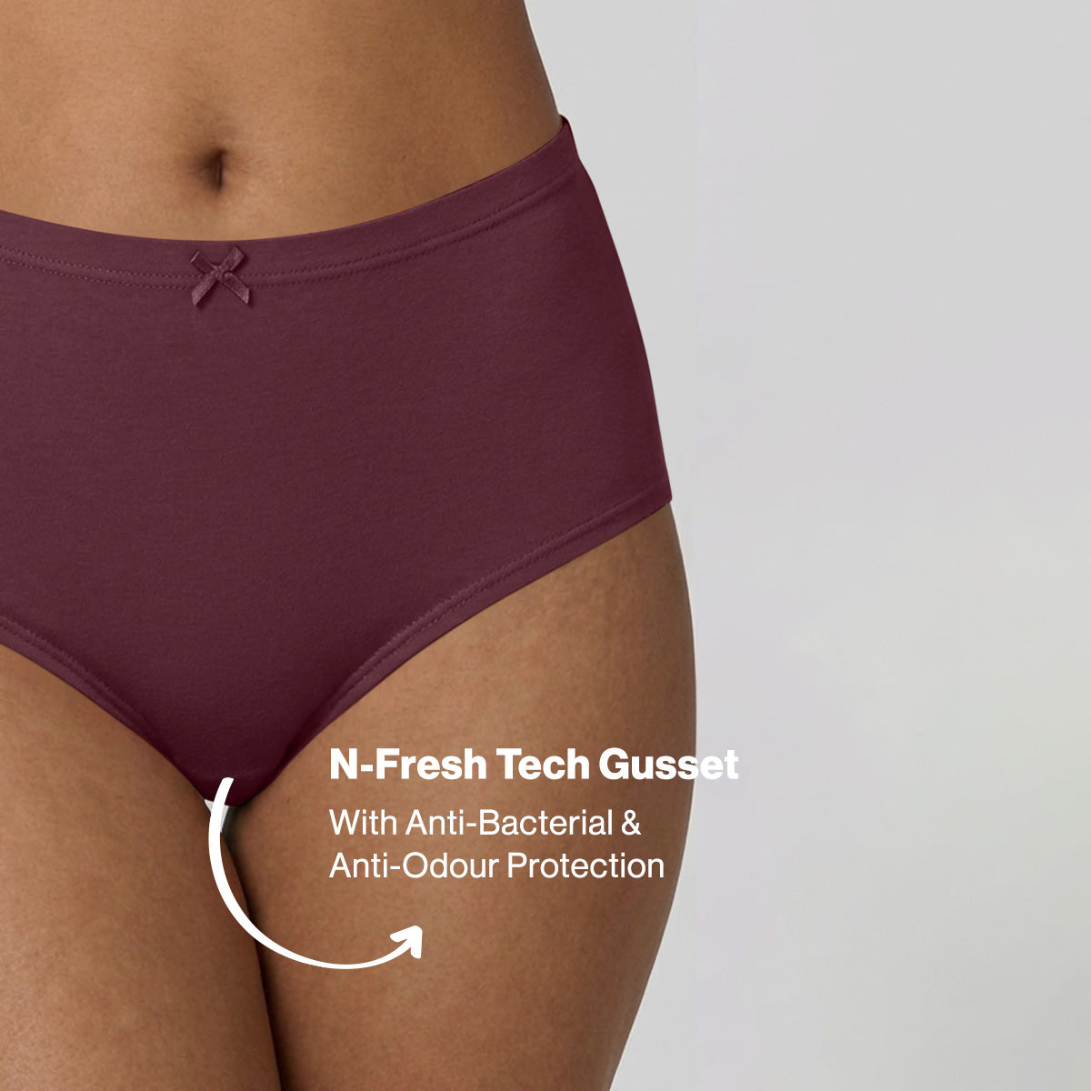Nykd by Nykaa PO3 High Rise Cotton Full Brief Panty with Inner Elastic-Wine/Navy/Black NYP104