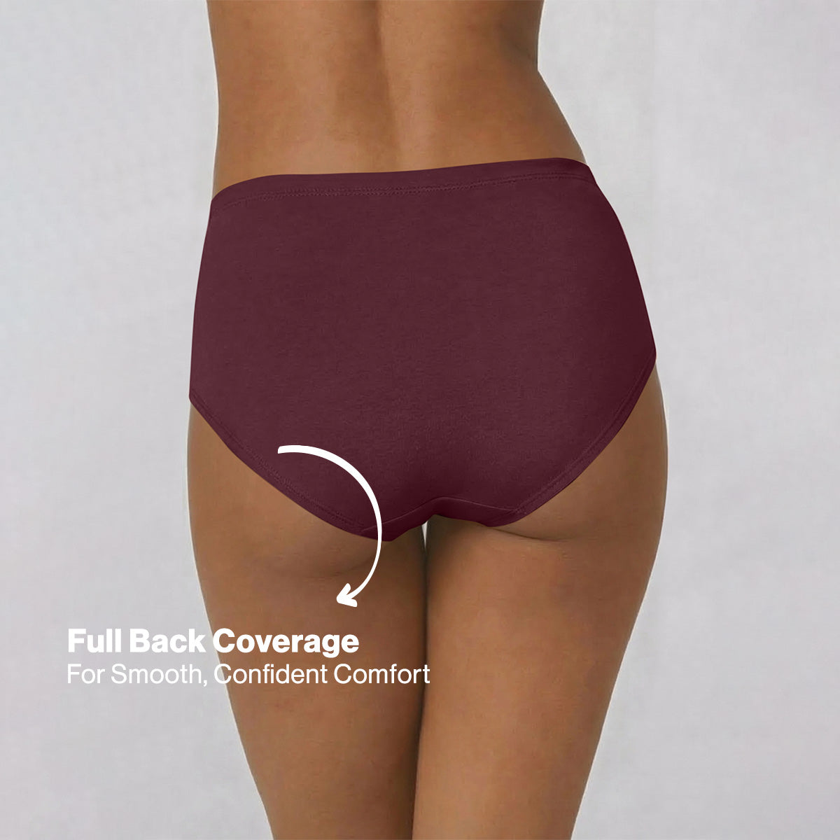 Nykd by Nykaa PO3 High Rise Cotton Full Brief Panty with Inner Elastic-Wine/Navy/Black NYP104