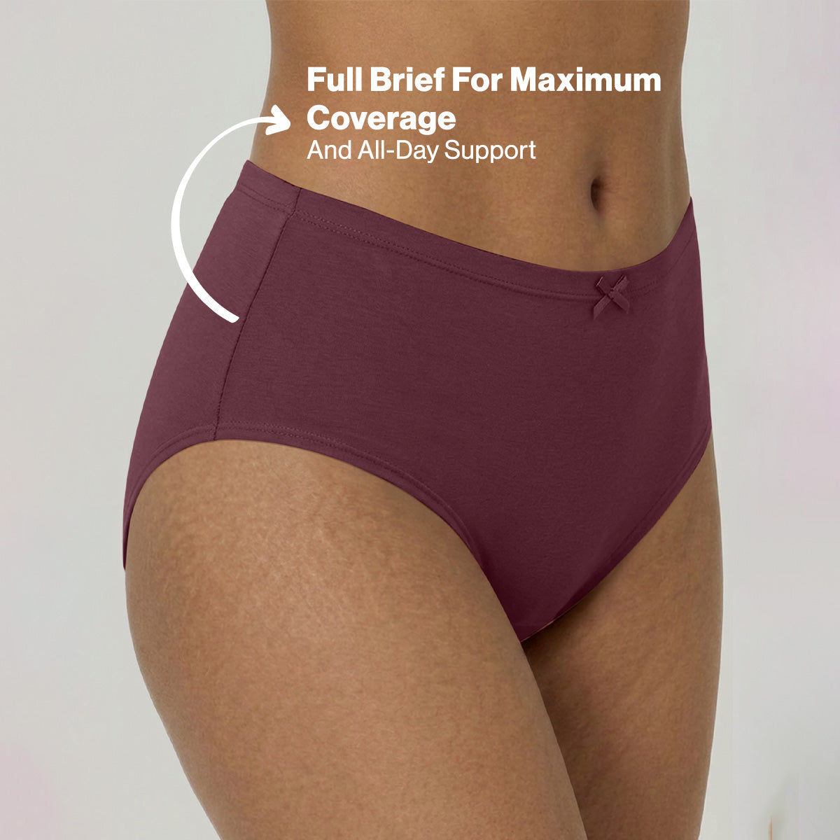 Nykd by Nykaa PO3 High Rise Cotton Full Brief Panty with Inner Elastic-Wine/Navy/Black NYP104