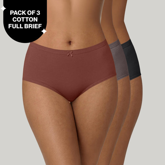 PO3 Mid Rise Cotton Hipster Panty with Inner Elastic- NYP104 B Maroon,T Plum,Jet Black